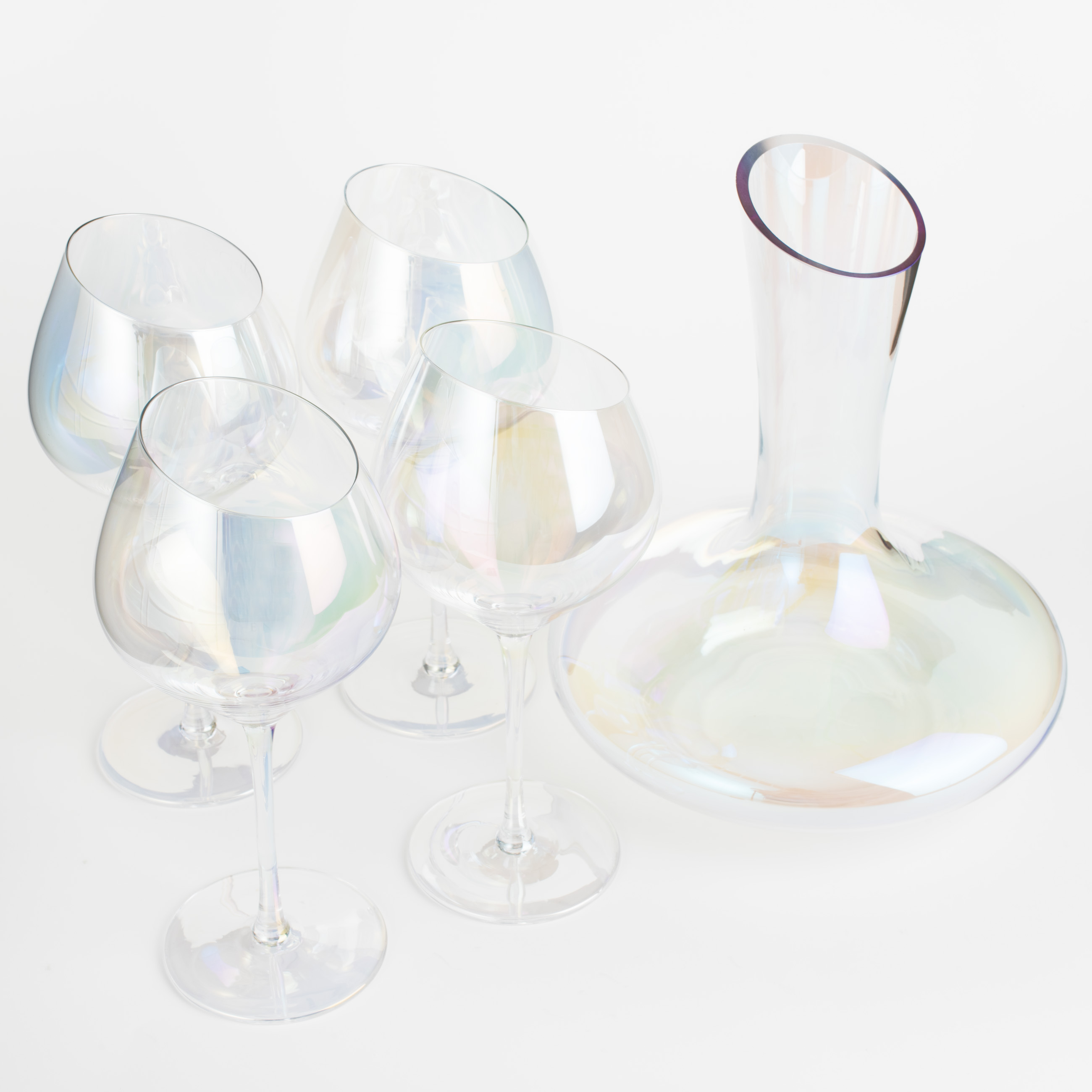 Набор для вина, 4 перс, 5 пр, с декантером, стекло, перламутр, Charm L Polar изображение № 2