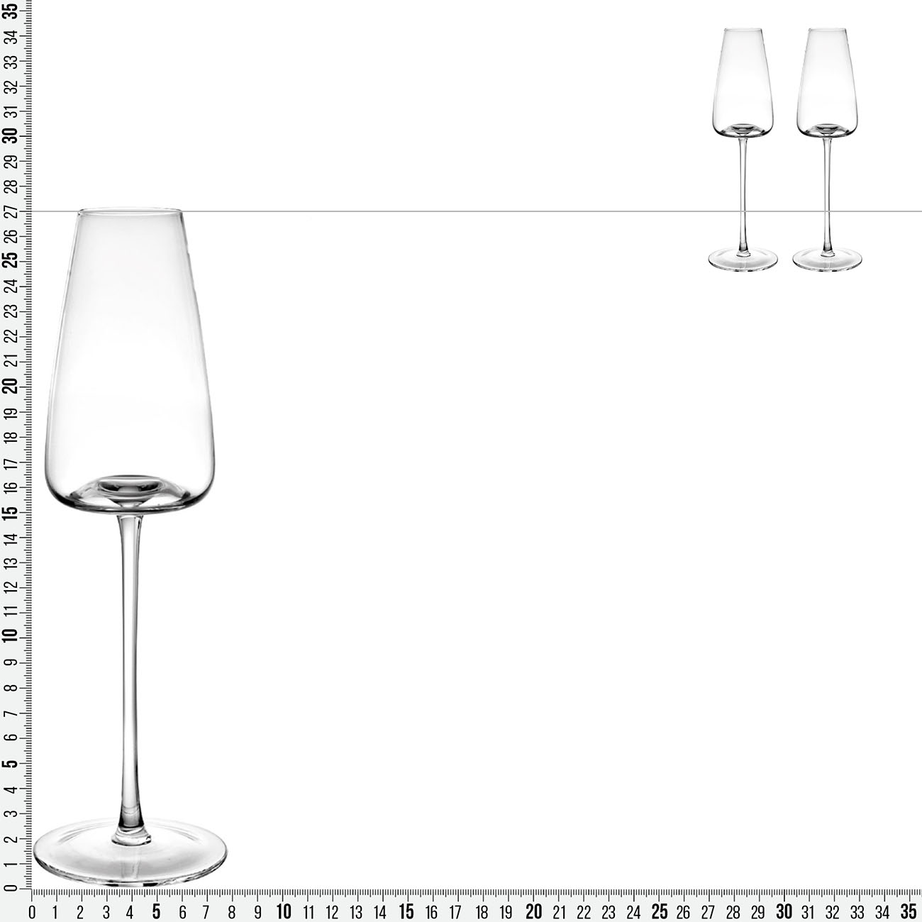 Бокал для шампанского, 270 мл, 2 шт, стекло, Sorento изображение № 7