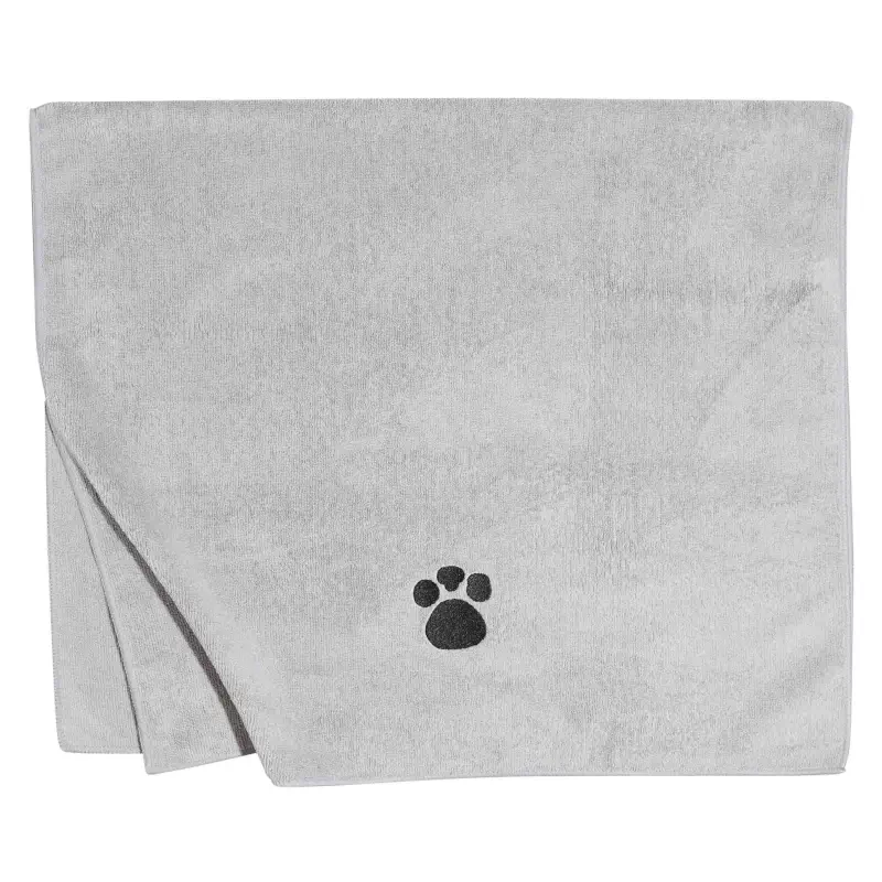Полотенце для животных, 60х100 см, микрофибра, серое, Лапка, Clean pet ,image-0