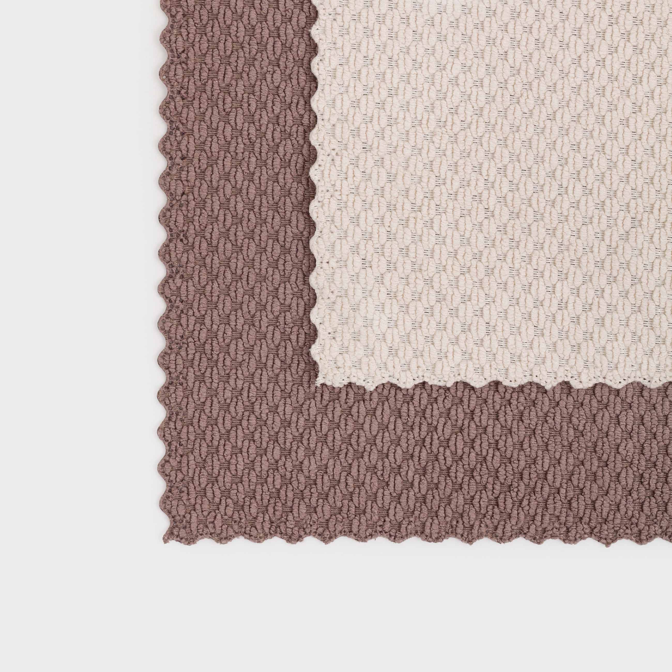 Тряпка для кухни, 30х30 см, 2 шт, микрофибра, коричневая/кремовая, Зерна, Clean, image-2