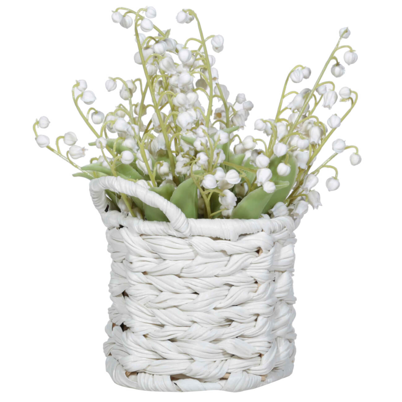 Растение искусственное, 23 см, в корзине, пластик/полиуретан, Корзина ландышей, May-lily букет искусственный 42 см пластик полиуретан ландыши may lily