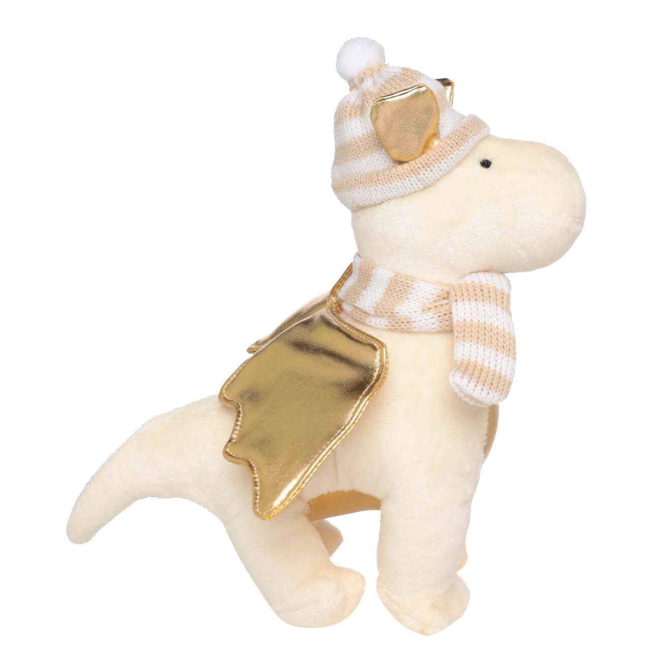

Игрушка, 23 см, мягкая, полиэстер, бежевая, Дракон в шапке и шарфе, Dragon toy