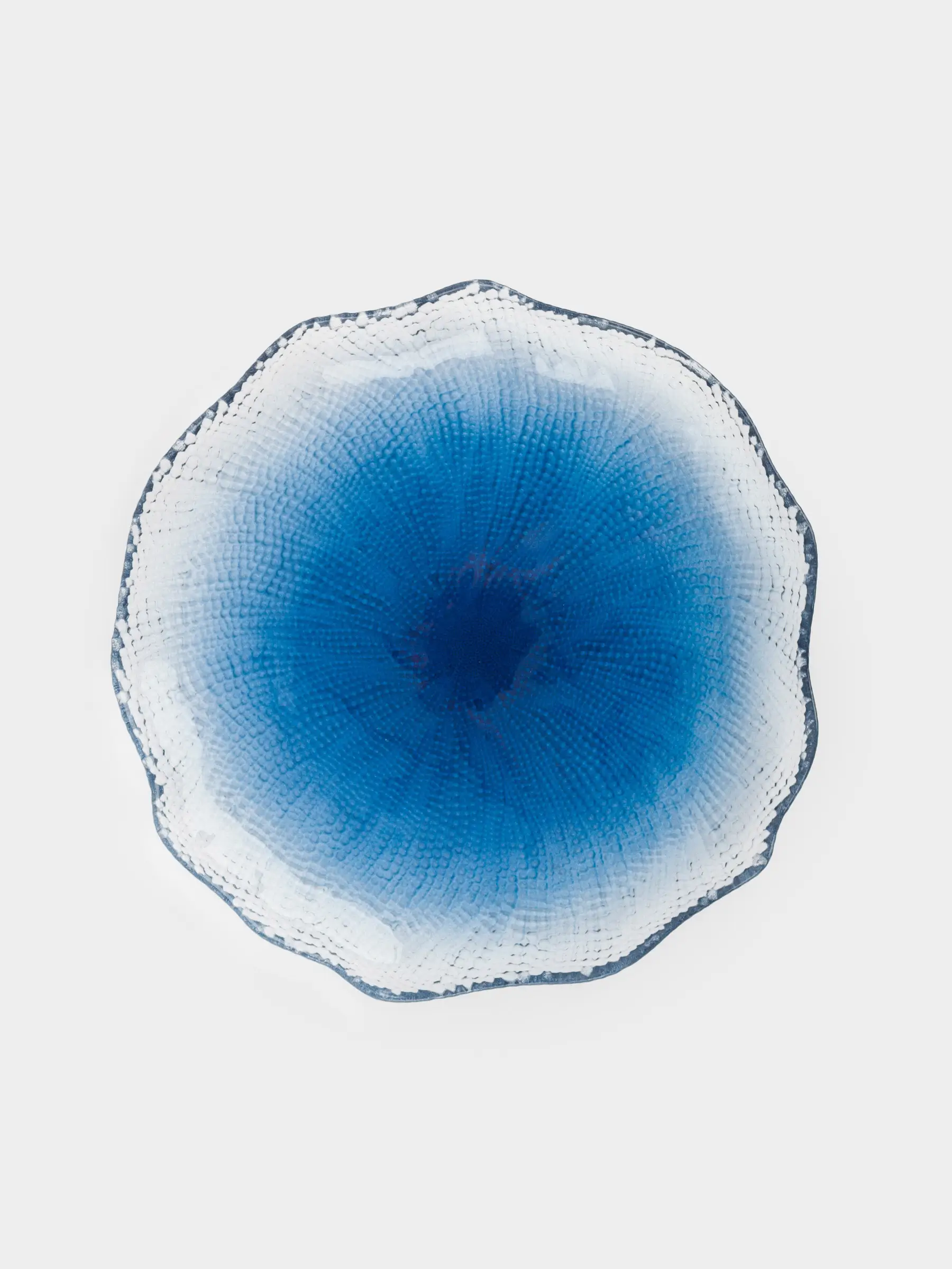 Тарелка закусочная, 21 см, стекло, синий градиент, Grain gradient, image-0