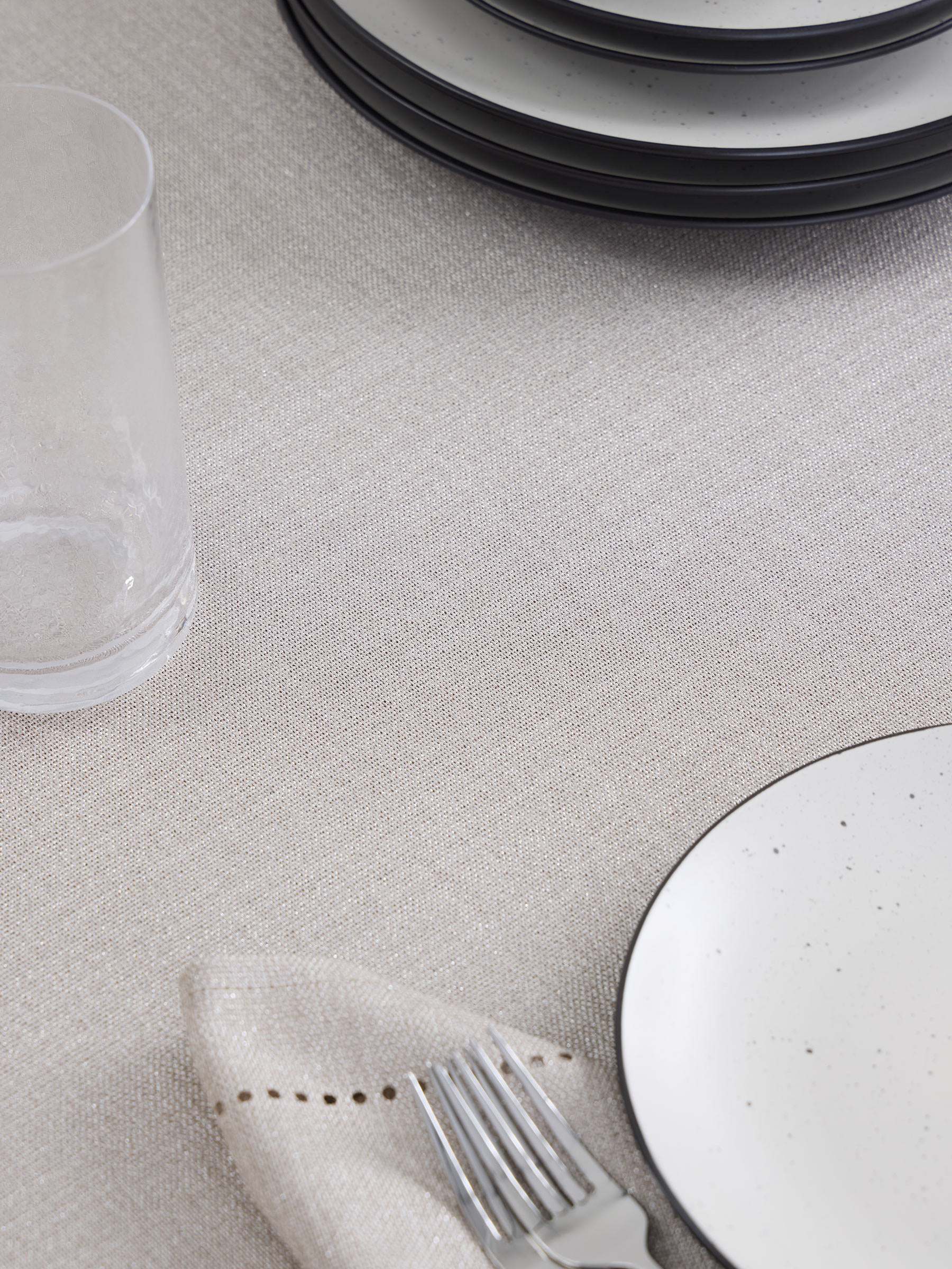 Скатерть, 160х160 см, полиэстер, бежевая, Hemstitch, image-2