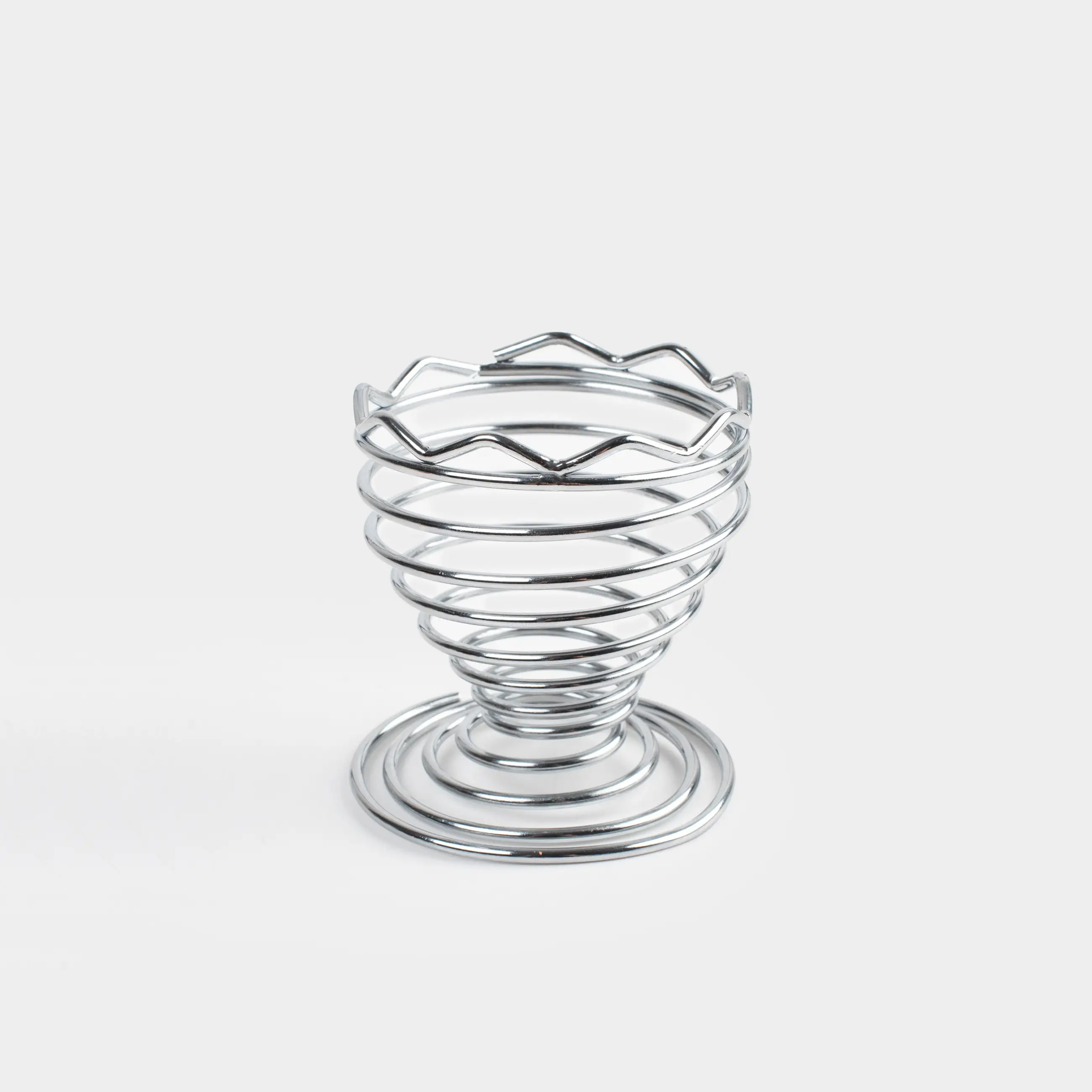 Подставка для яйца, 7 см, сталь, серебристая, Волнистый вихрь, Twist silver