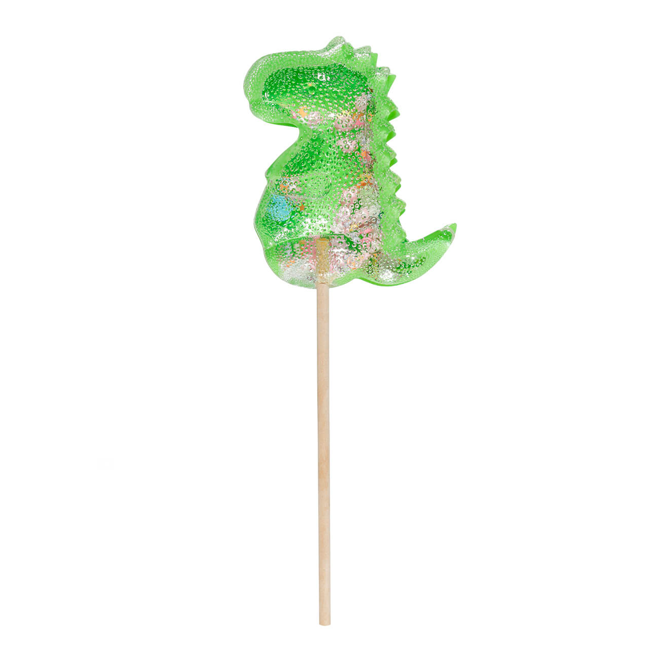 Леденец, 40 гр, погремушка, на палочке, изомальт, зеленый, Динозавр, Dino изображение № 1