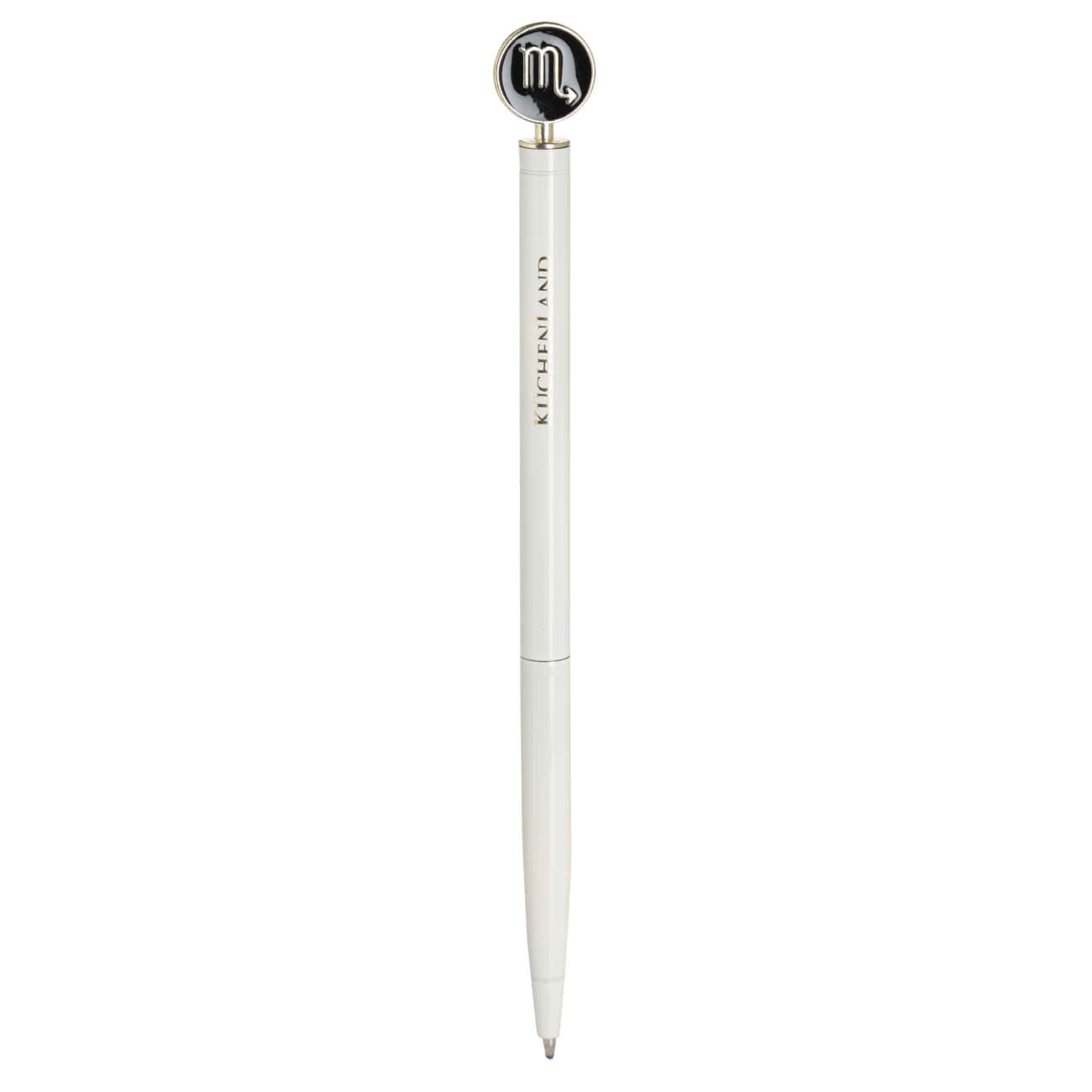 Ручка шариковая, 15 см, с фигуркой, сталь, молочно-золотистая, Скорпион, Zodiac ручка с шейкером
