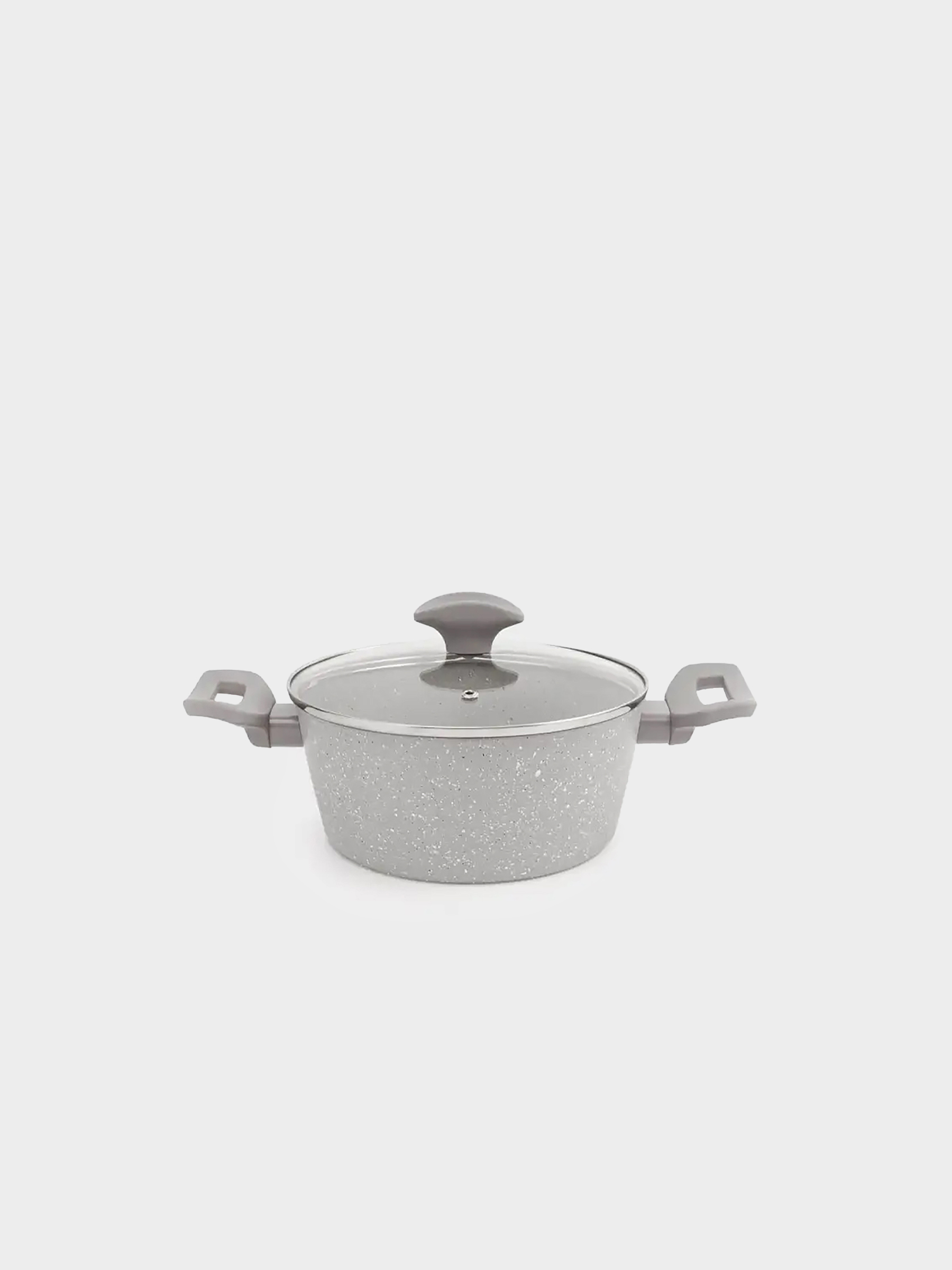Кастрюля, 20 см, 2,3 л, с крышкой, с покрытием, алюминий, бежево-серая, Decision, image-0