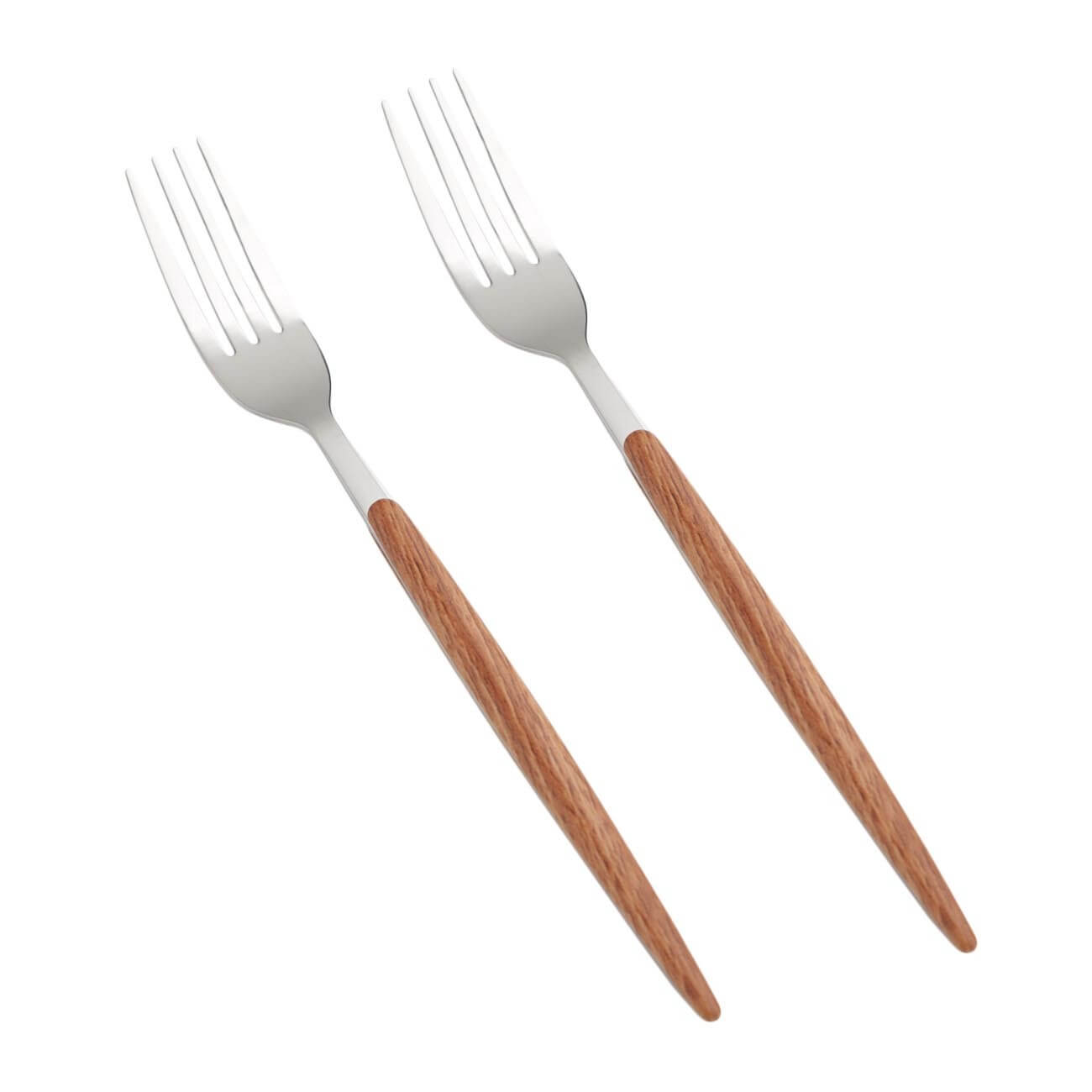 Вилка столовая, 2 шт, сталь/пластик, коричневая, Oslo набор для барбекю naterial beta нержавеющая сталь щипцы вилка нож лопатка щетка для чистки
