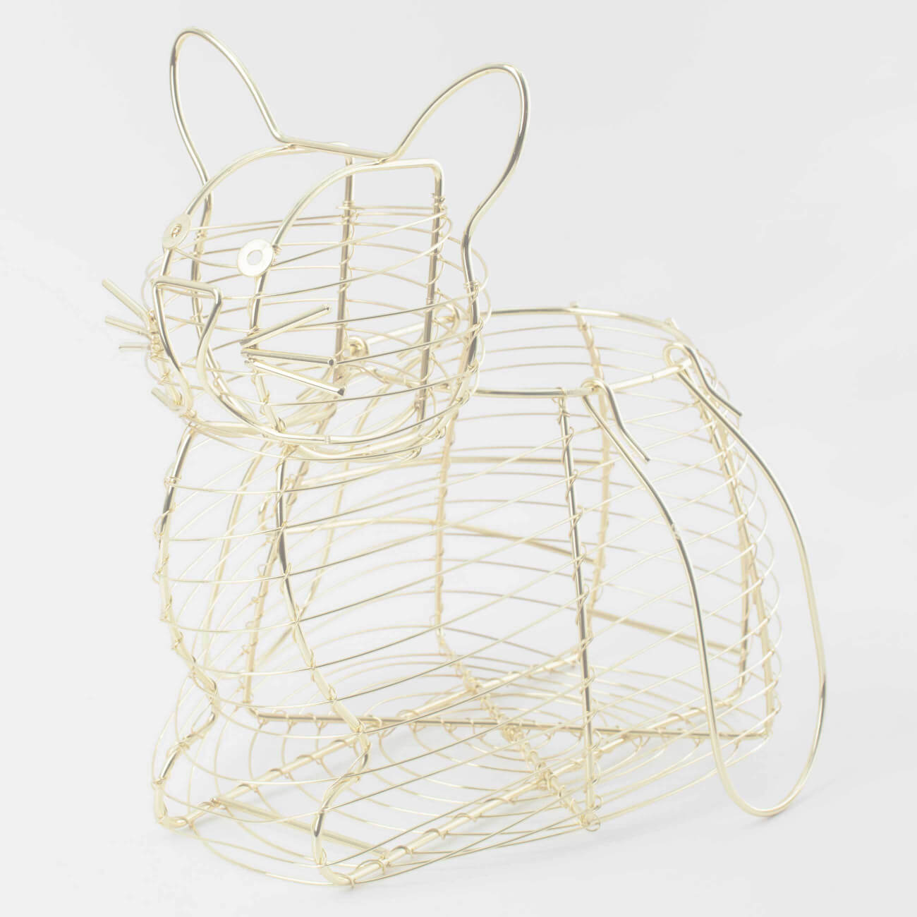 

Корзина для хранения, 25х24х26 см, с ручкой, металл, золотистая, Кот, Twist gold