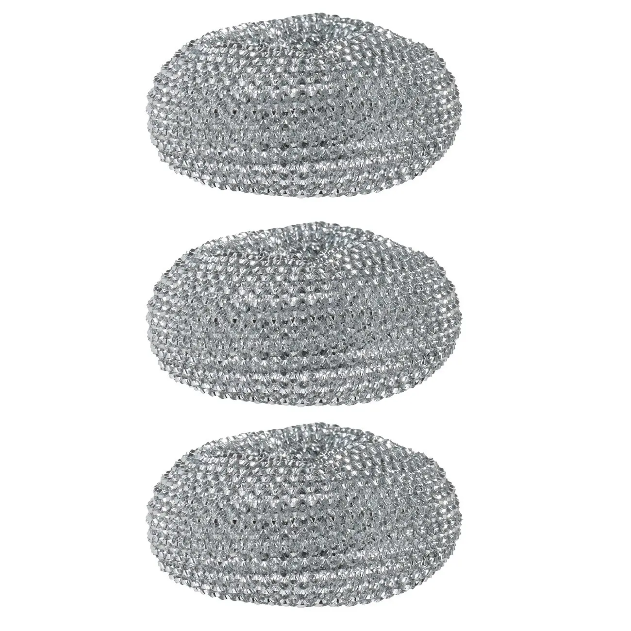 Губка для уборки, 8 см, 3 шт, пластик, серебристая, Clean, image-0
