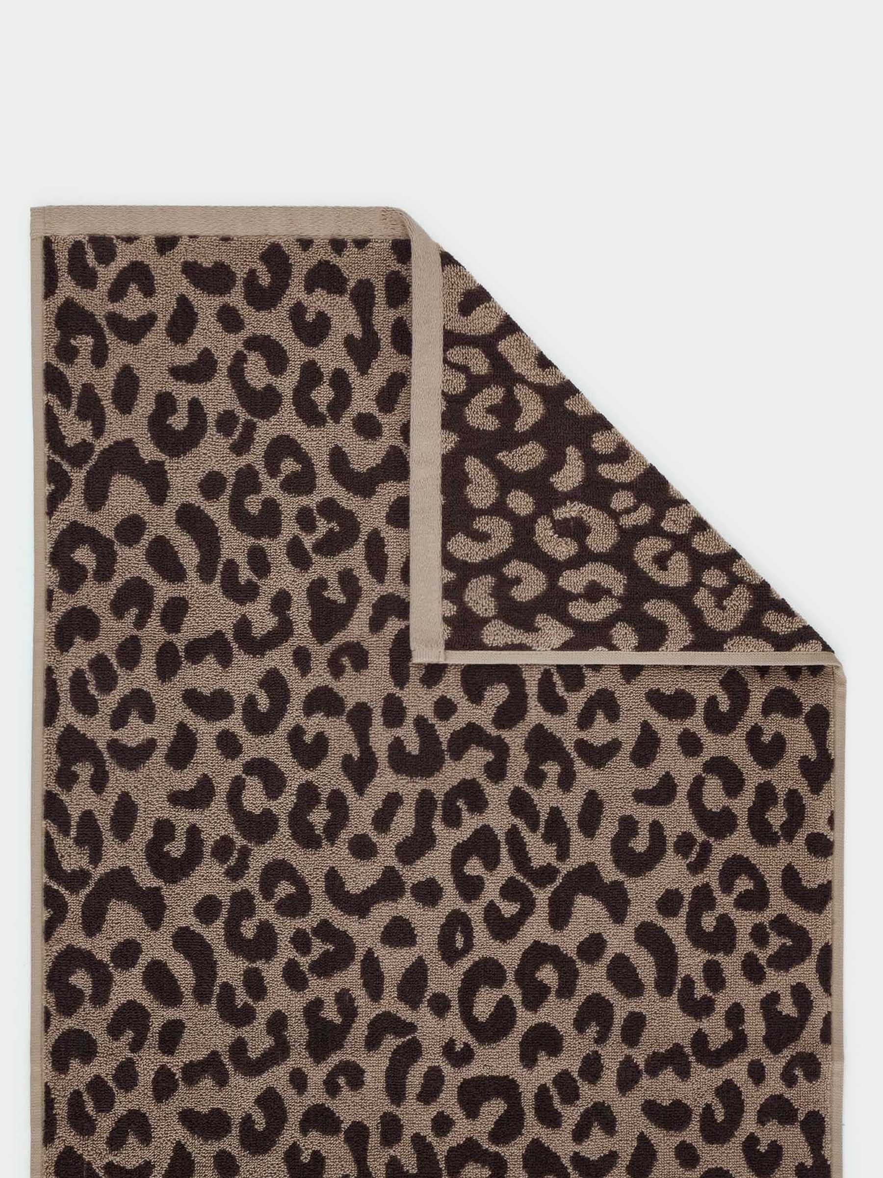 Полотенце, 50х100 см, хлопок, коричневое, Леопардовый принт, Leopard cotton