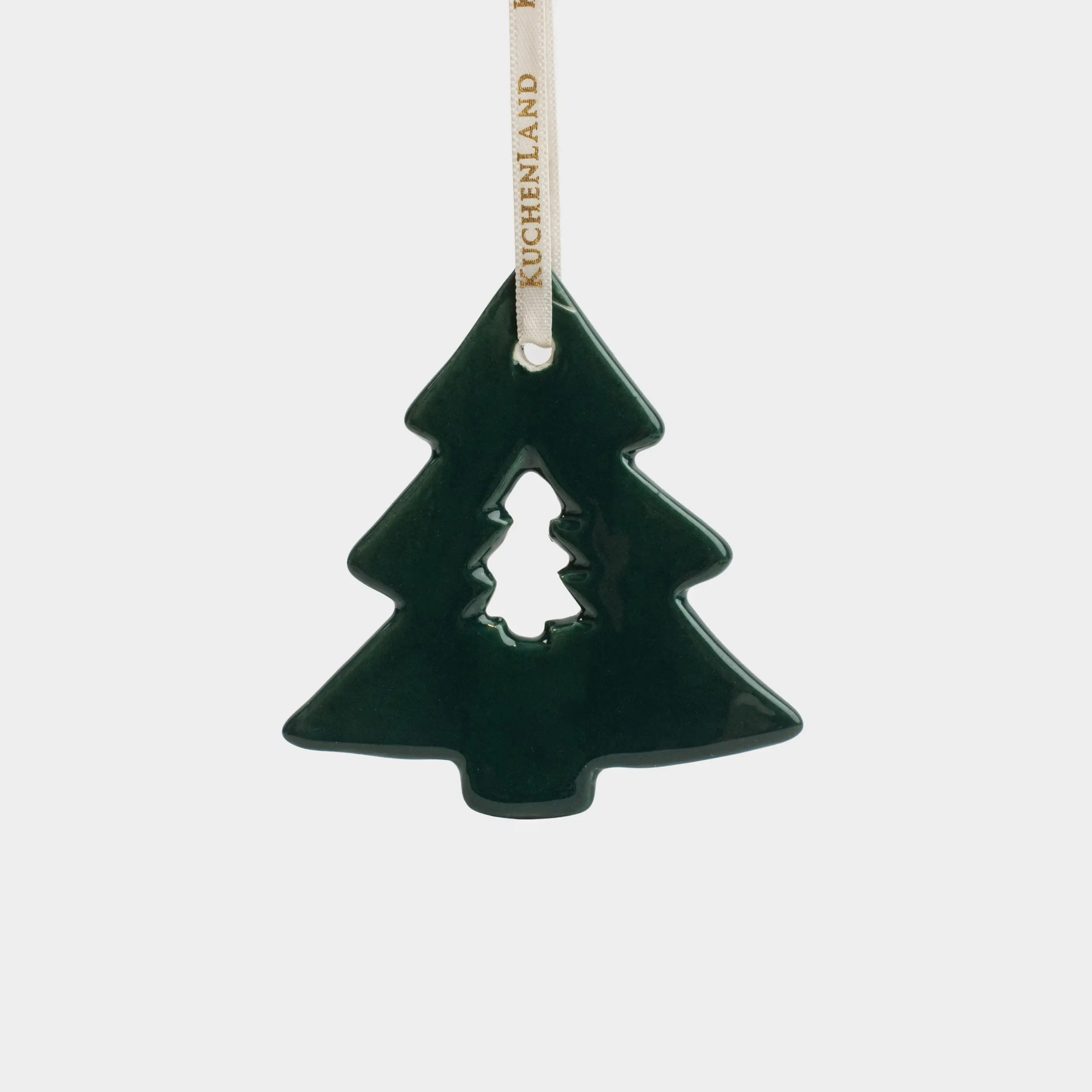Игрушка елочная, 7 см, фарфор P, зеленая, Елка, Figure christmas