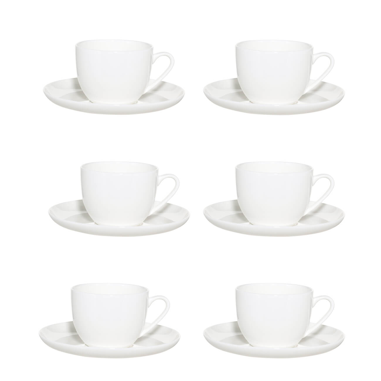Пара чайная, 6 перс, 12 пр, 250 мл, фарфор F, белая, Ideal white чашка чайная tudor royal circle 200 мл