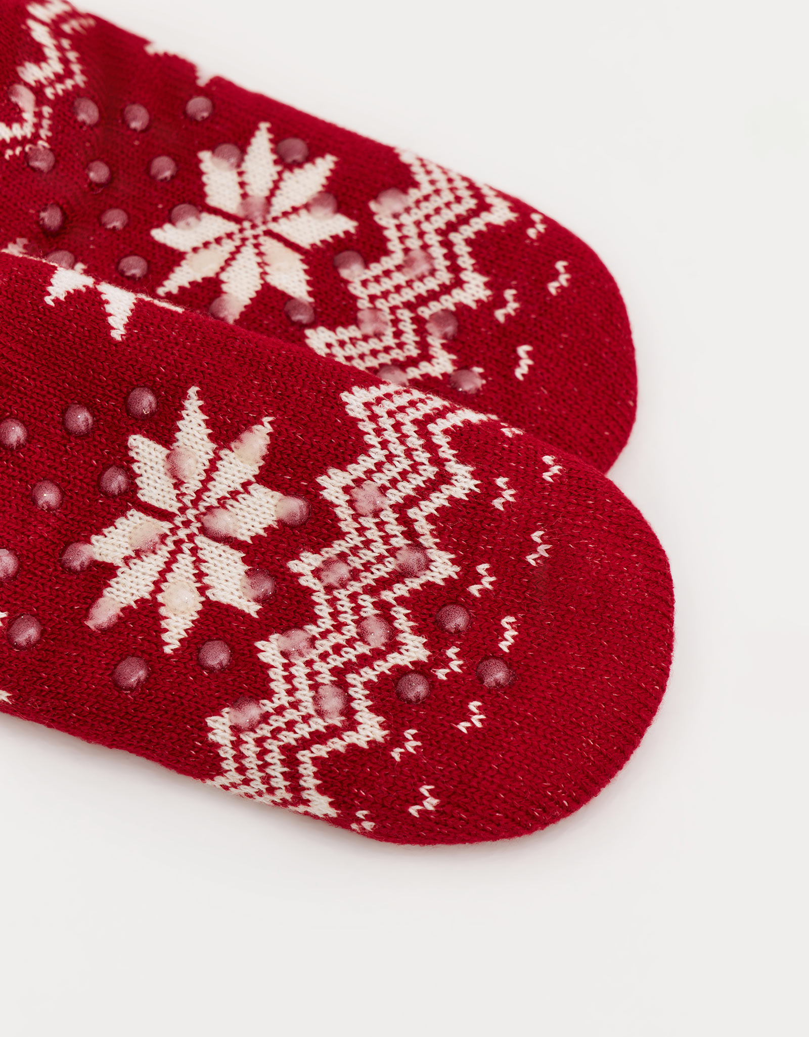 Носки женские, домашние, р. 36-38, акрил/шерпа, красные, Олень, Hot winter