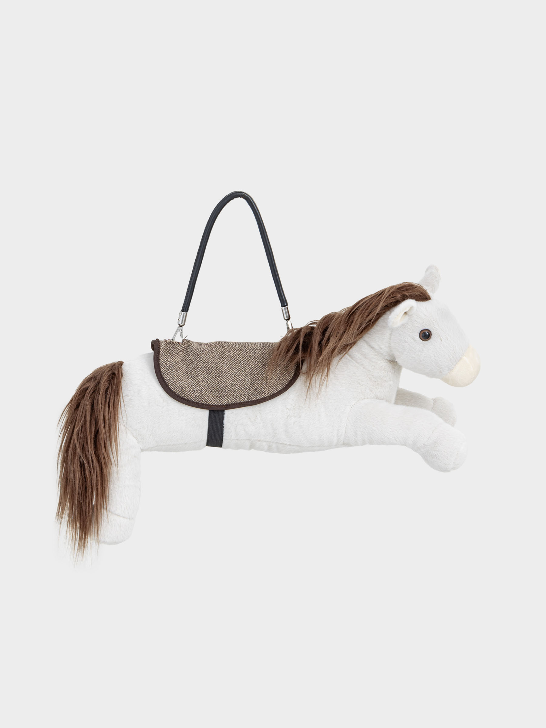 Игрушка, 60х30 см, мягкая, с ручкой, плюш, бежевая, Лошадь, Horse cute, image-4