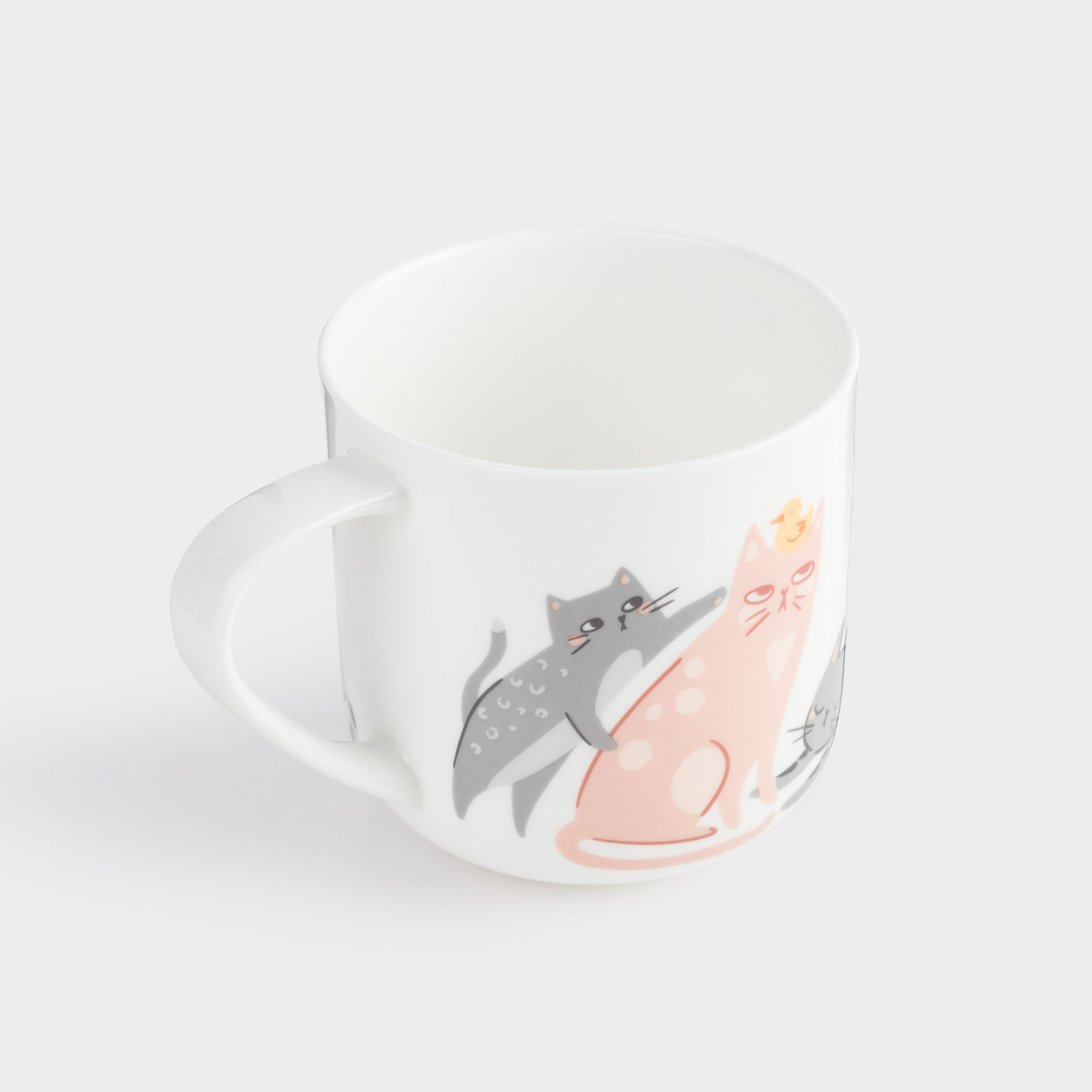 Кружка, 500 мл, фарфор F, белая, Коты, Cat, image-2