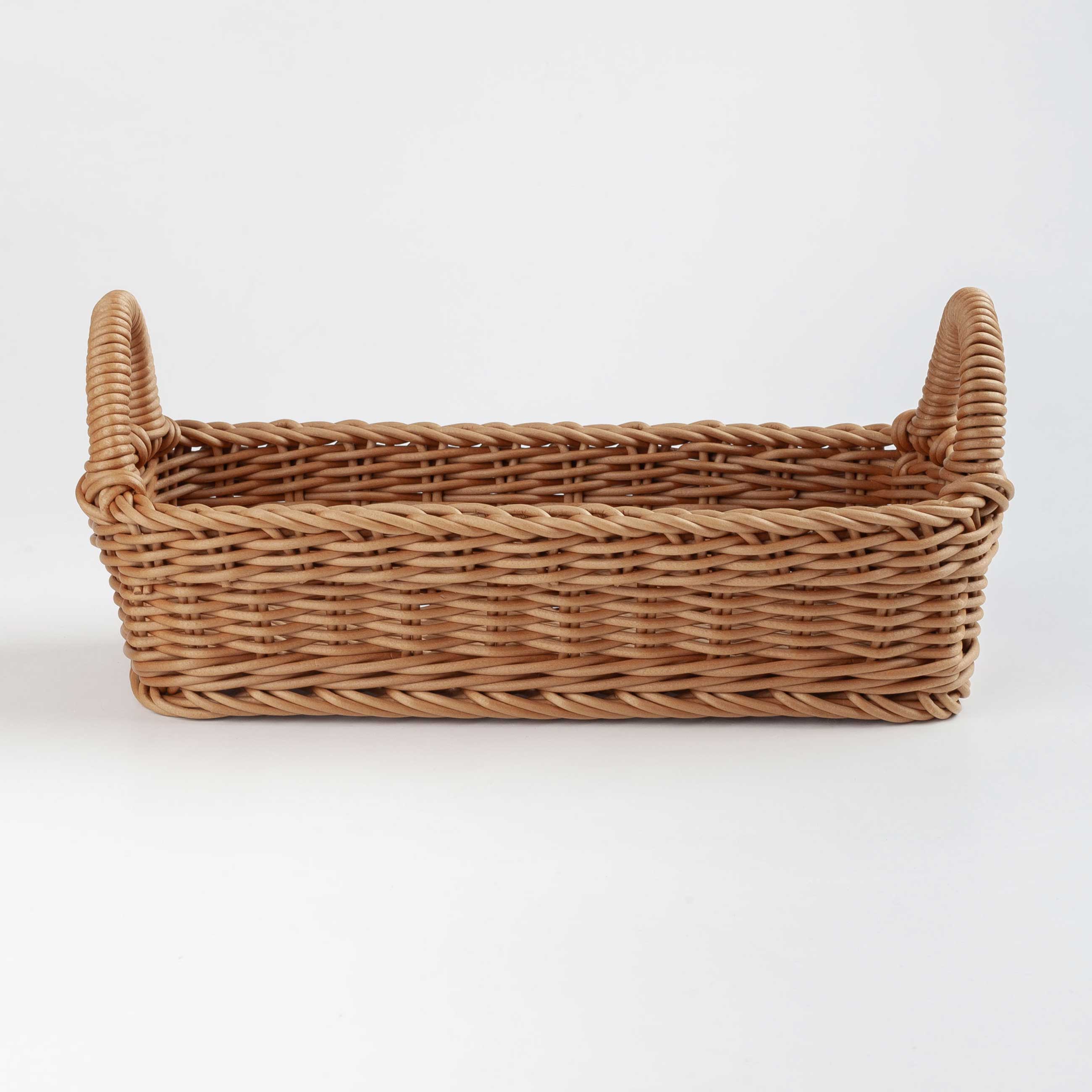 Корзина для продуктов, 28x11 см, с ручками, ротанг, прямоугольная, коричневая, Twig, image-0