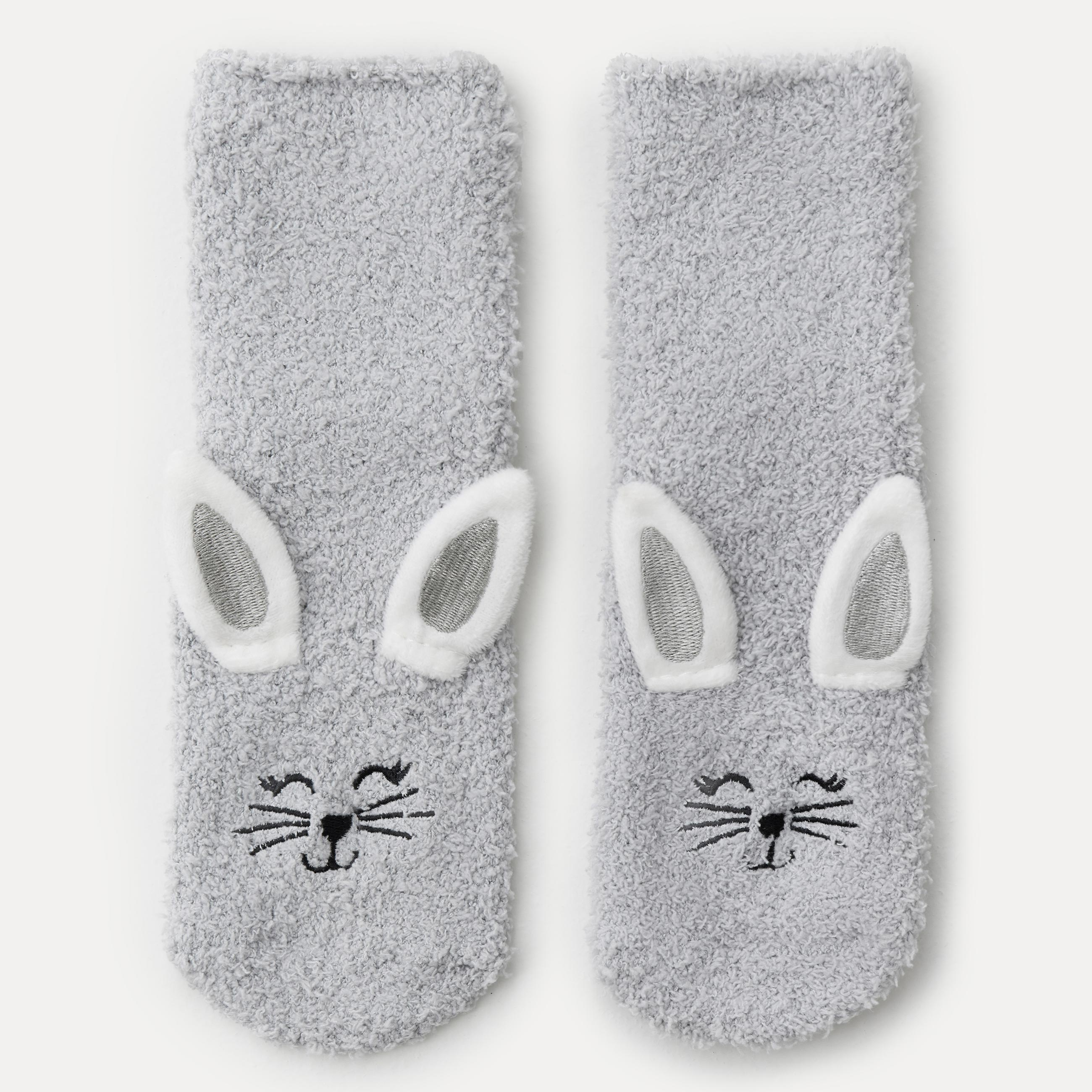 Носки женские, домашние, серые, Заяц, Merry