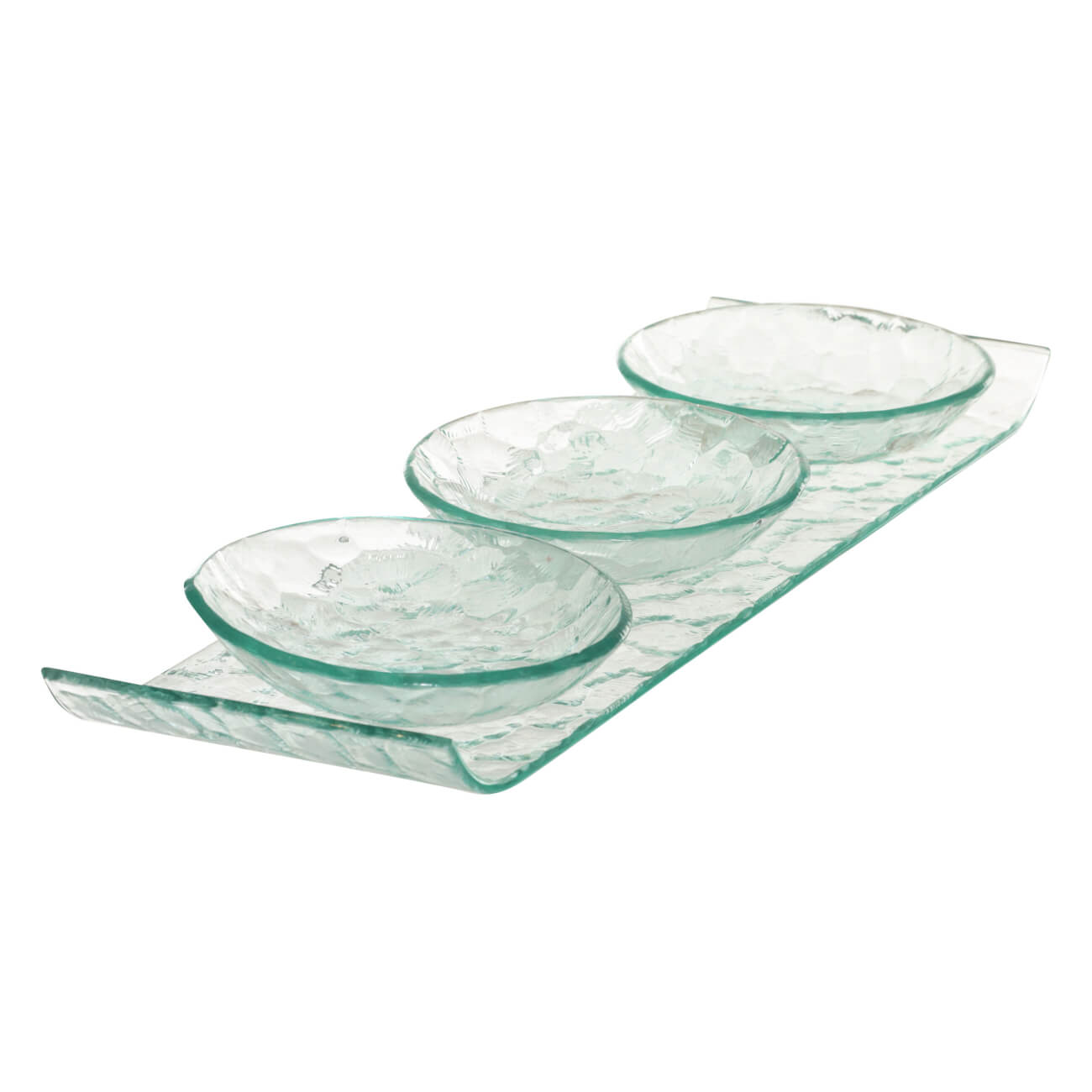 

Набор для закусок, 3 пр, на подставке, стекло, бирюзовый, Clear color
