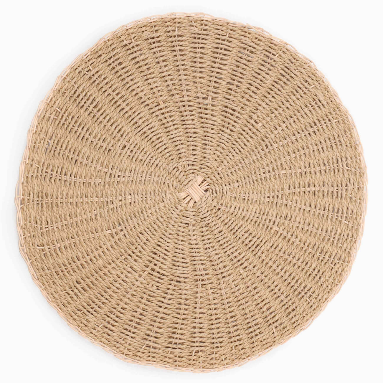 Салфетка под приборы, 38 см, целлюлоза/ротанг, круглая, песочная, Straw перфорированная сухая салфетка золушка