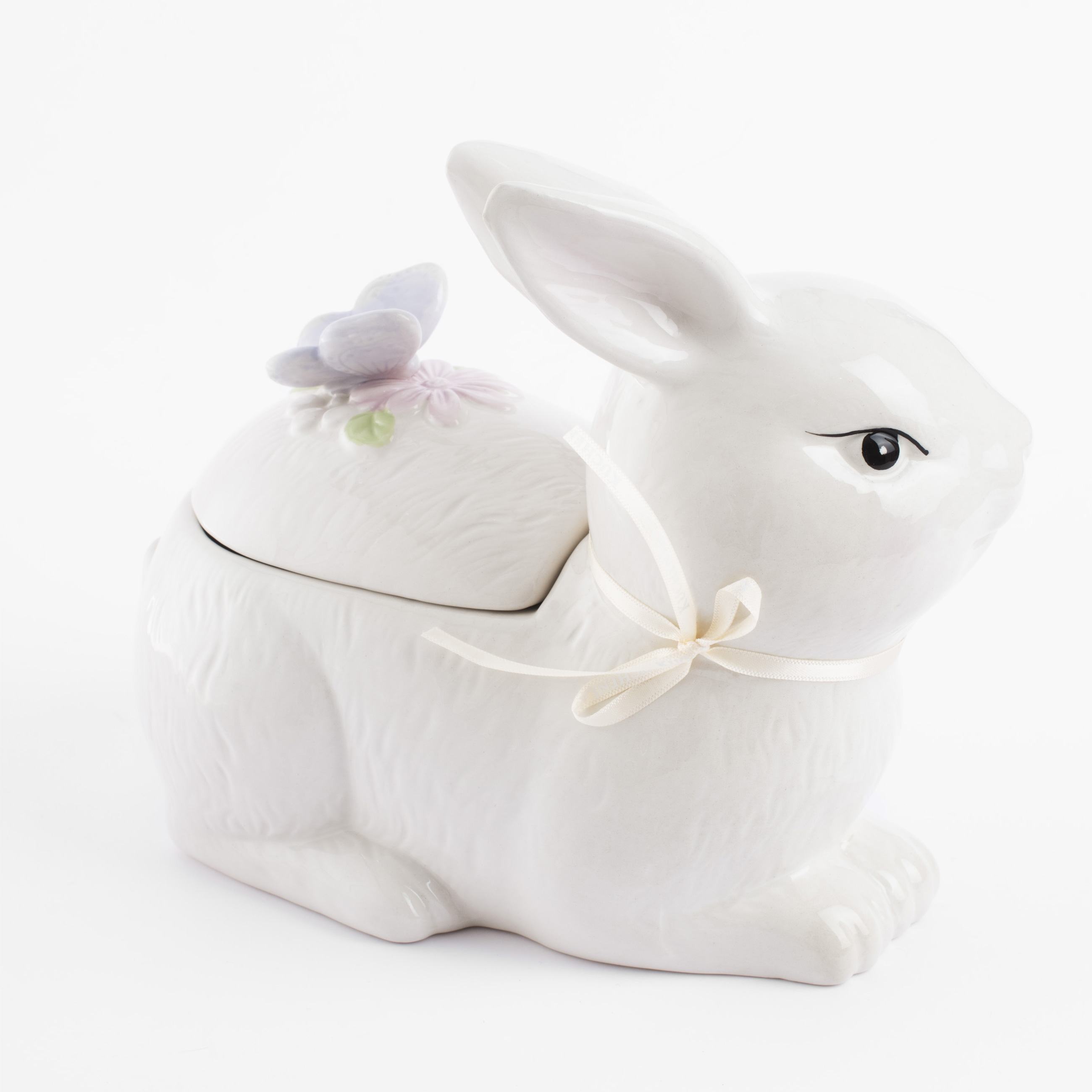 Емкость для хранения, 25х19 см, 1,1 л, керамика, белая, Кролик с бабочкой, Easter изображение № 3