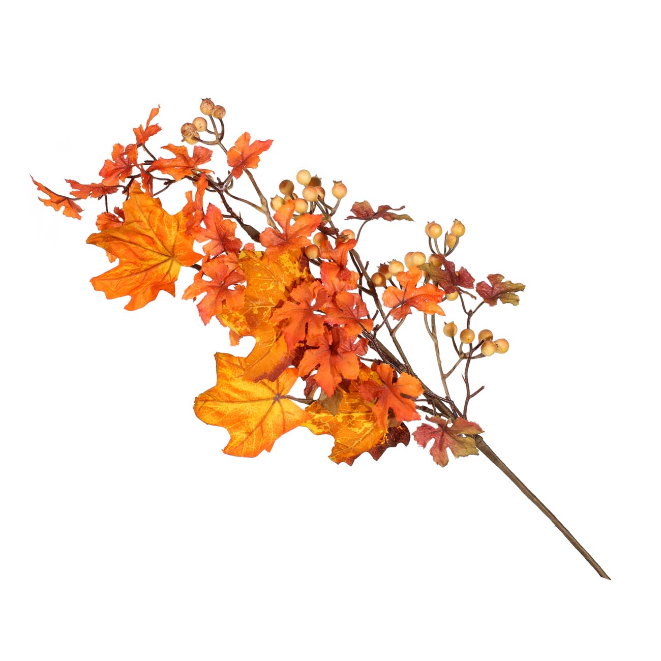 Ветка декоративная, 70 см, полиэстер, Осенние листья, Autumn bright - фото 1