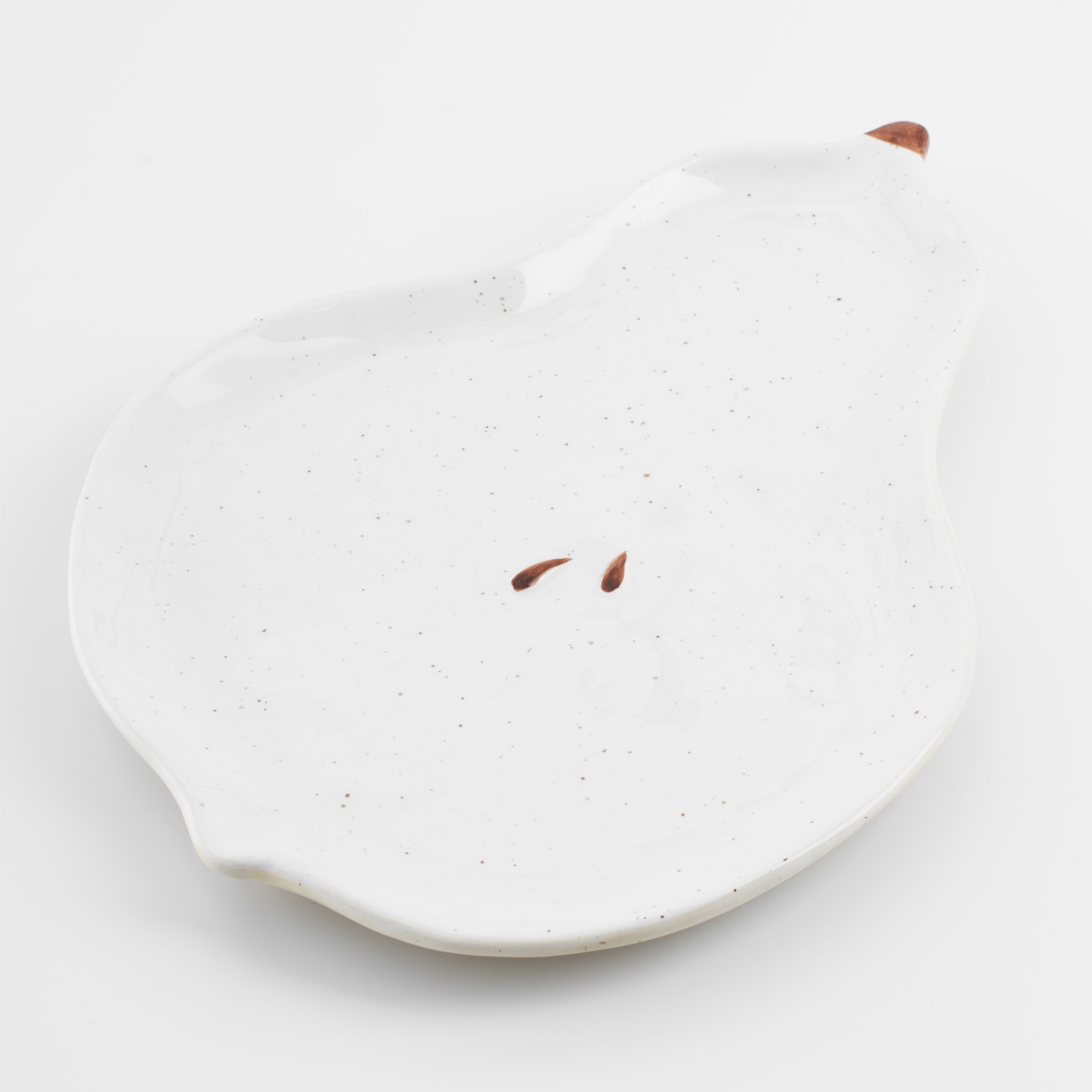 Блюдо, 25х19 см, керамика, молочное, в крапинку, Груша, Fruit garden изображение № 4