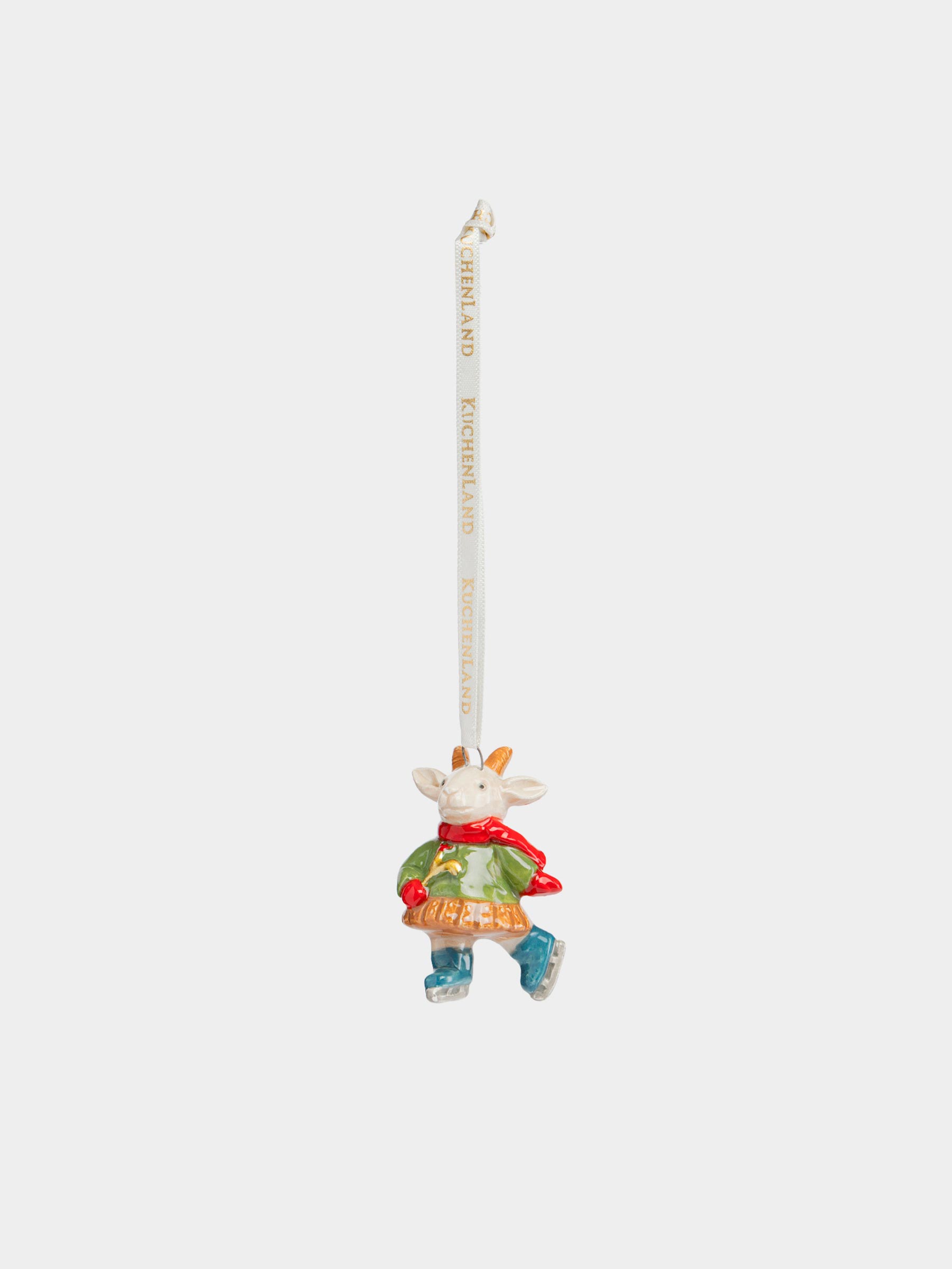 Игрушка елочная, 6 см, Коза на коньках, Figure christmas
