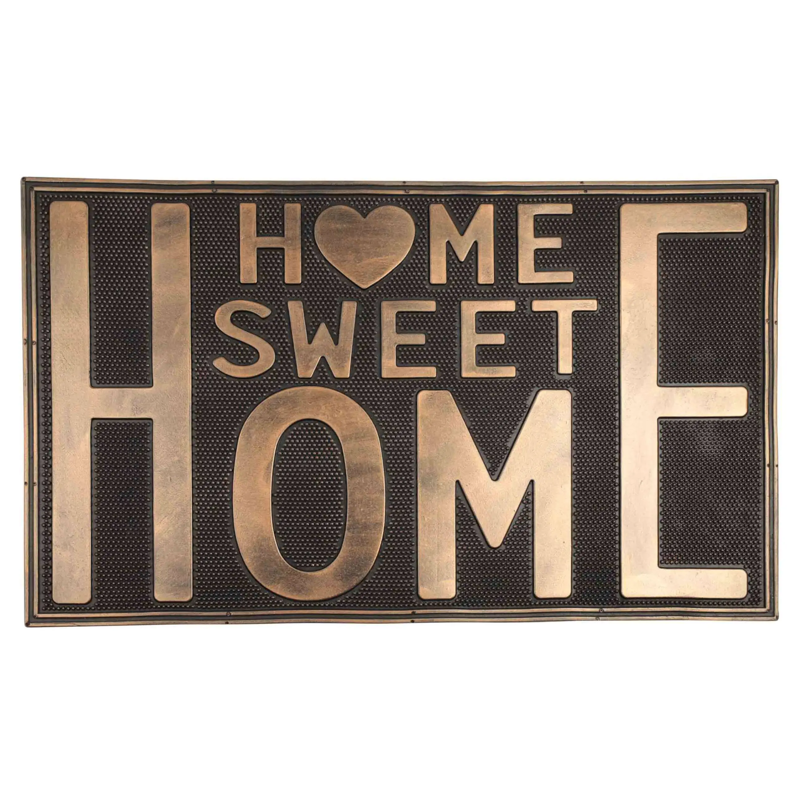 Коврик придверный, 45х75 см, резина, бронзово-черный, Sweet home, Home deco, image-0