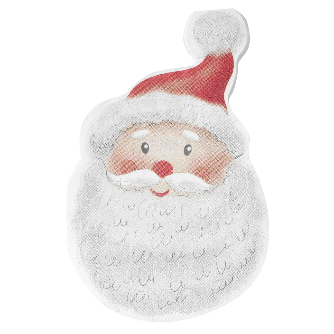

Салфетки бумажные, 32х20 см, 20 шт, фигурные, белые, Санта, Christmas