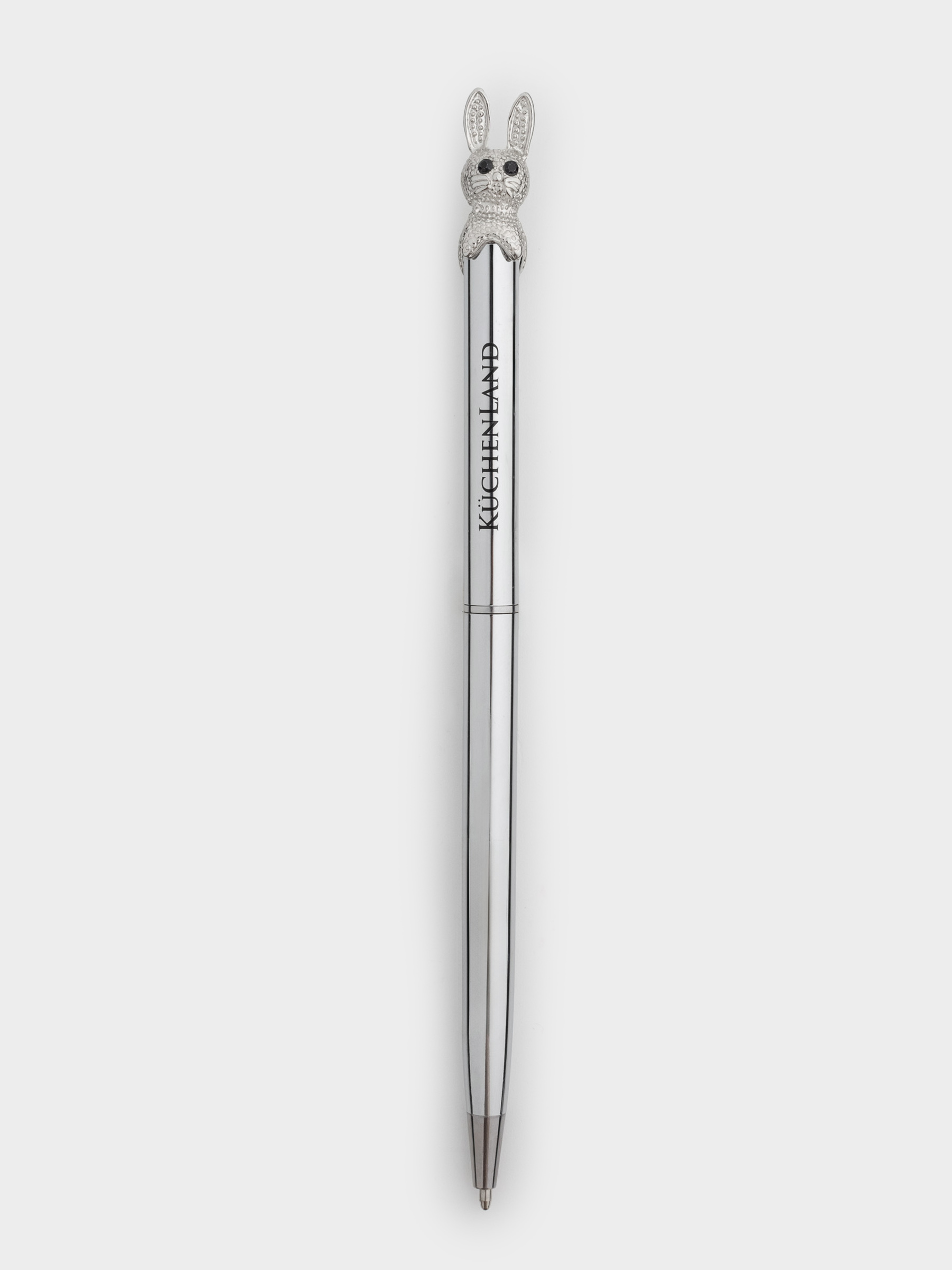 Ручка шариковая, 14 см, с фигуркой, серебристая, Заяц, Draw figure, image-1