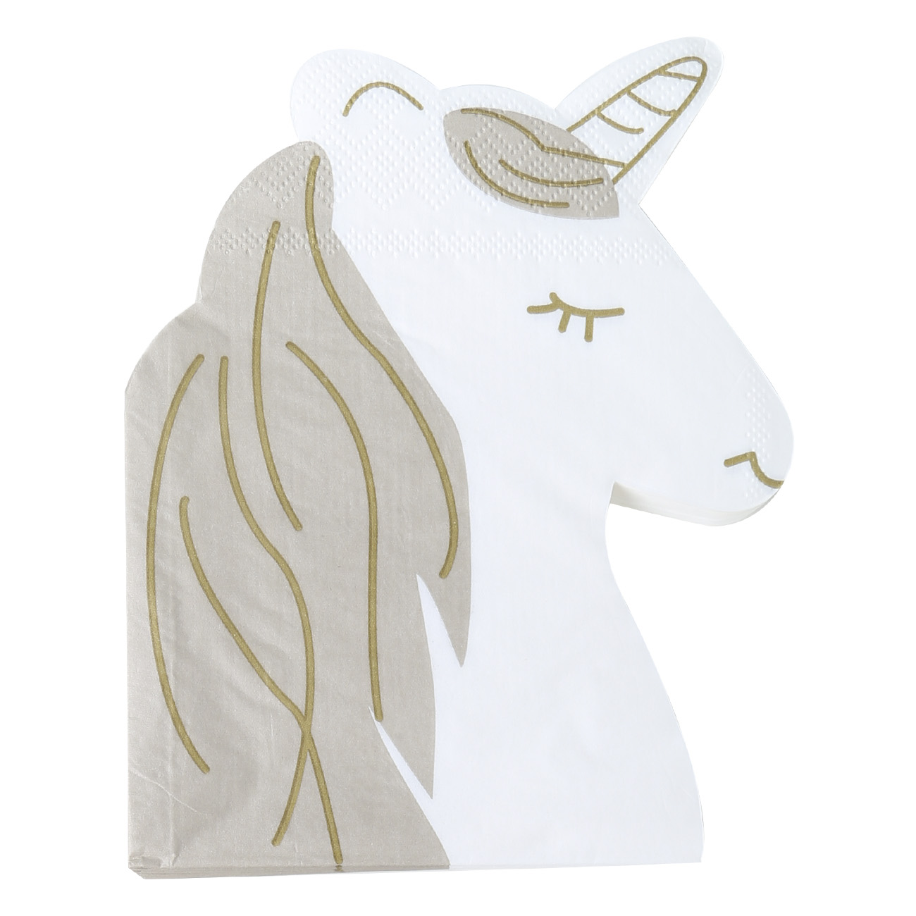 

Салфетки бумажные, 26х32 см, 20 шт, фигурные, белые, Единорог, Unicorn