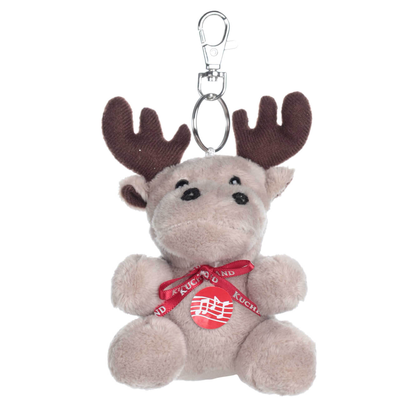 

Брелок, 9 см, мягкий, музыкальный, полиэстер, серый, Олень, Deer toy
