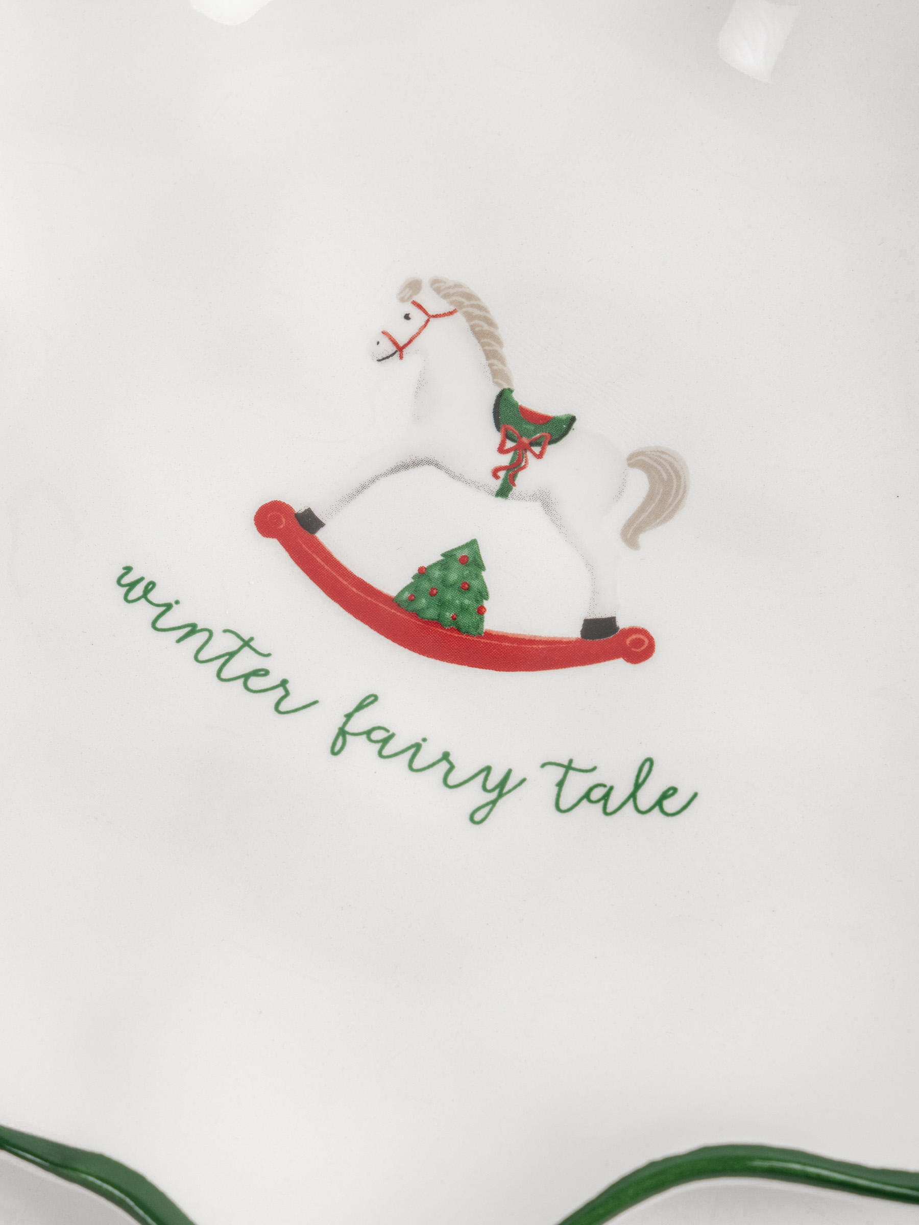 Блюдо, 20 см, керамика, Лошадка, Сhristmas green, image-3