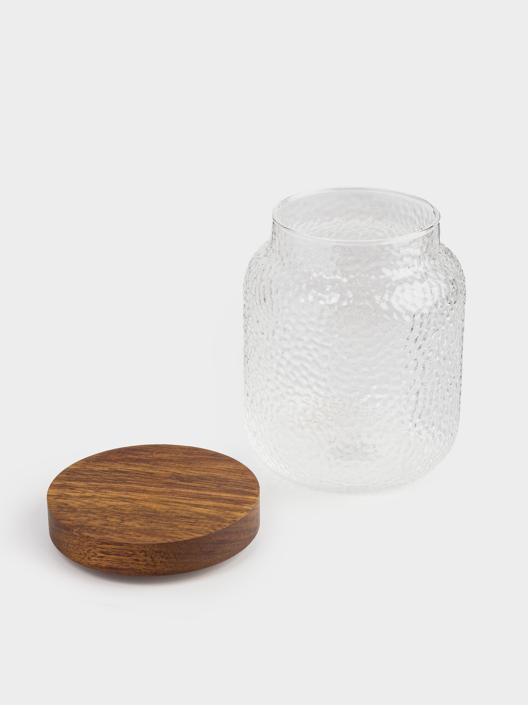Банка для сыпучих продуктов, 500 мл, стекло/дерево, Ripply wood, image-3