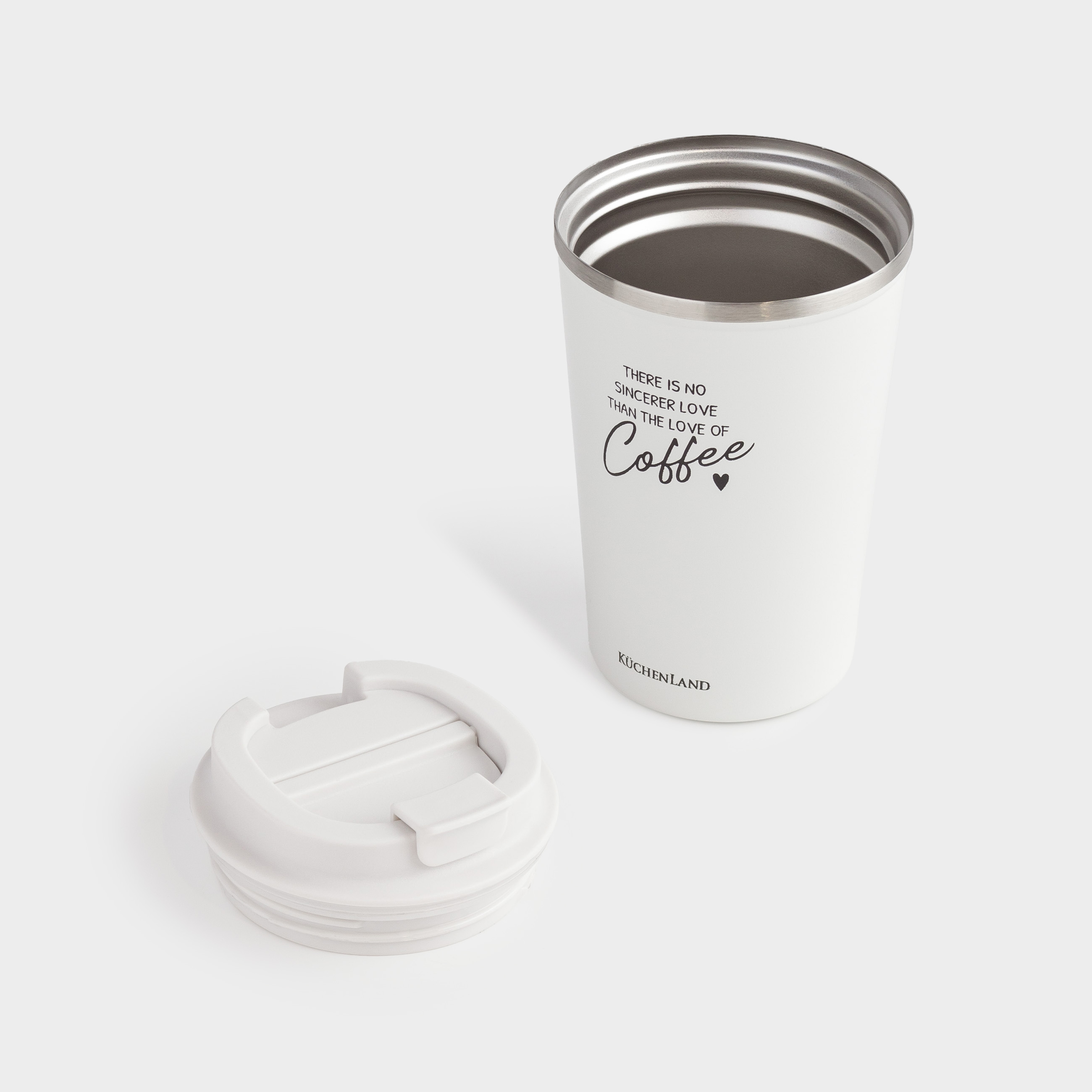 Термокружка, 350 мл, сталь/пластик, белая, с надписью, Coffee time, image-7
