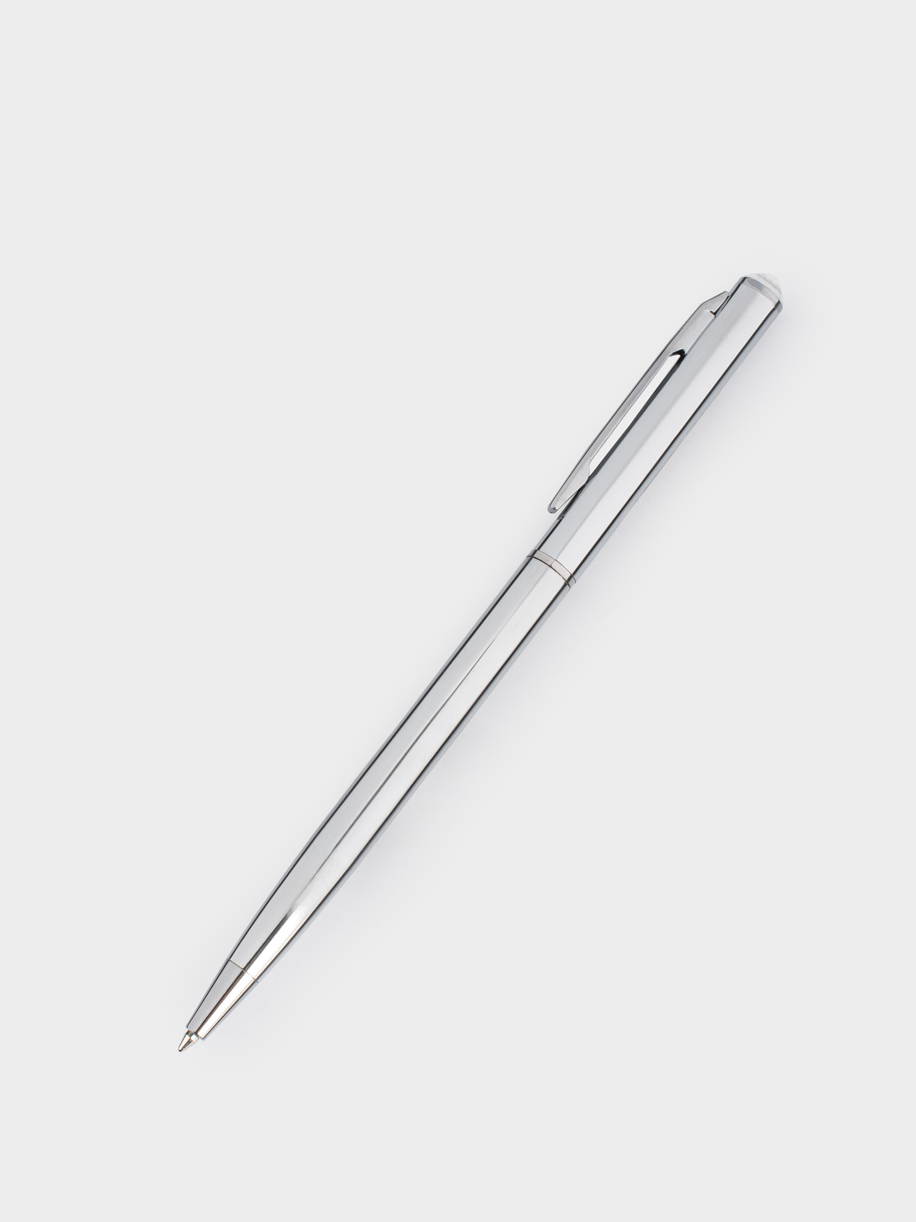 Ручка шариковая, 13 см, с кристаллом, металл, серебристая, Draw, image-3