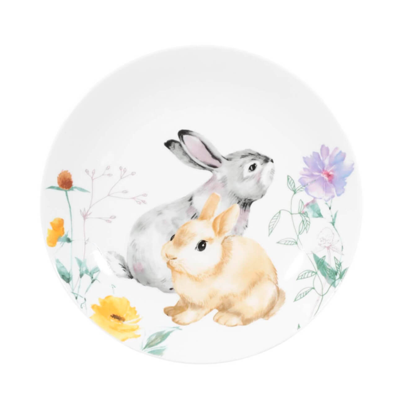 Тарелка закусочная, 23 см, фарфор N, Кролики в цветах, Easter