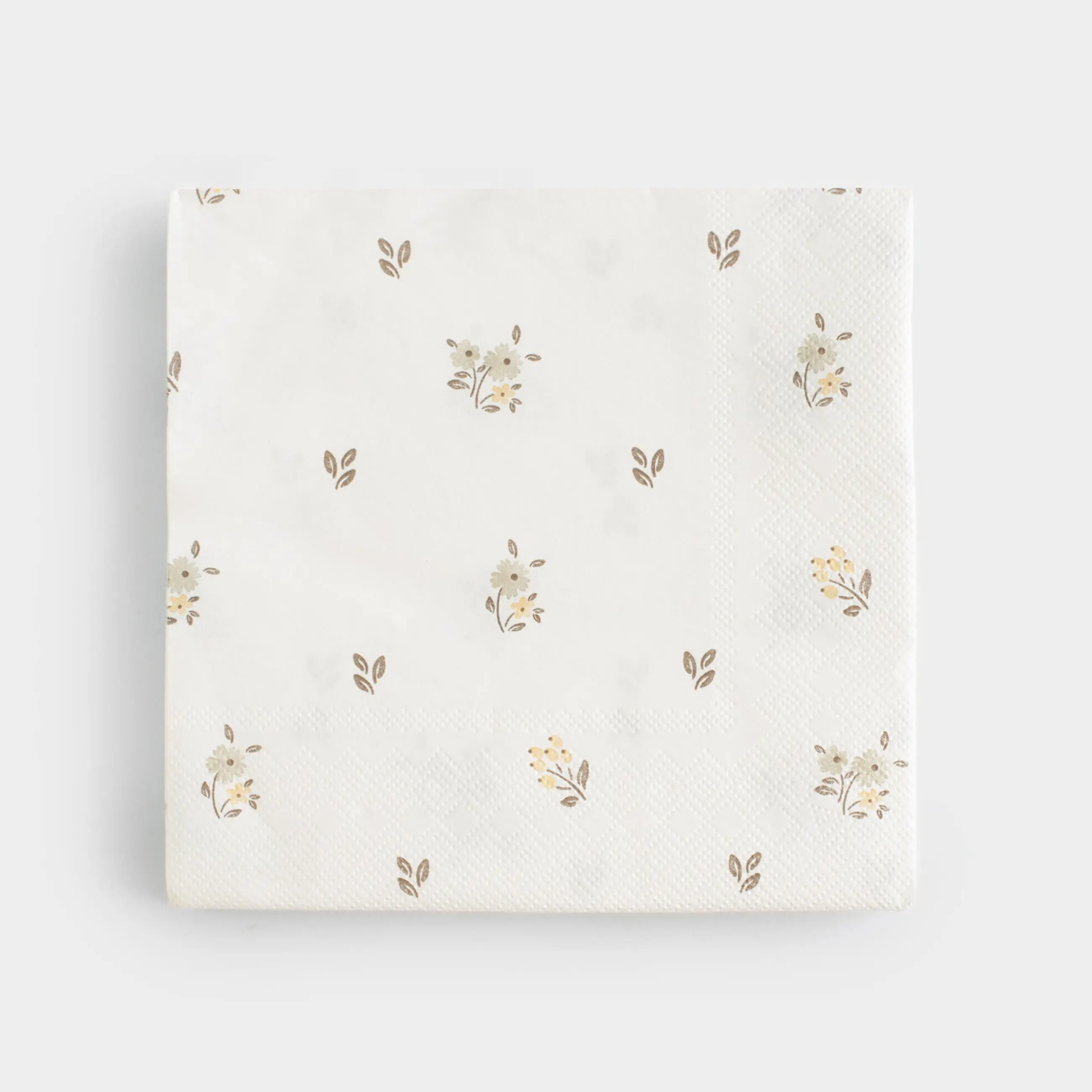 Салфетки бумажные, 33х33 см, 20 шт, квадратные, белые, Винтажные цветы, La flore