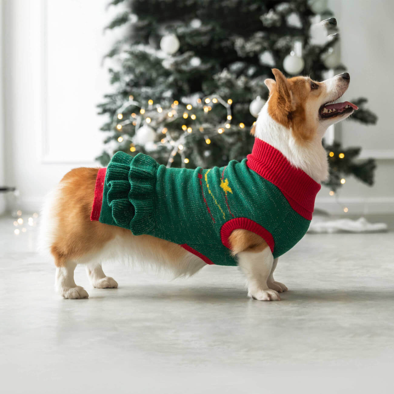 

Свитер для животных, 35 см, р. M, полиэстер, зеленый, Воланы, Winter pet