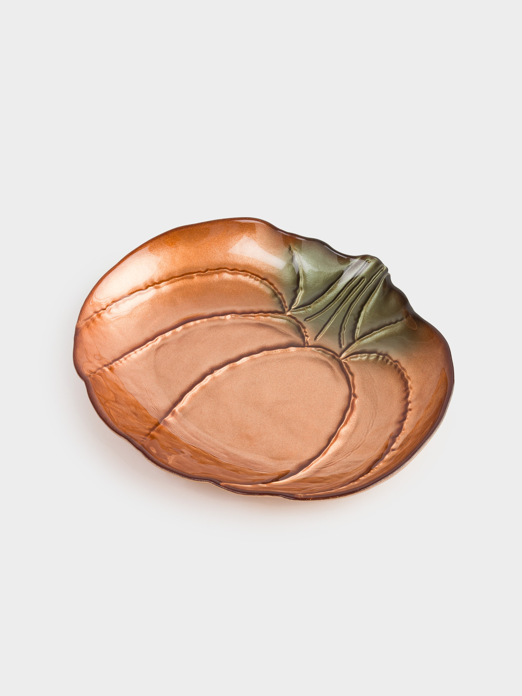 Блюдо, 22х20х4 см, стекло, янтарно-зеленое, Тыква, Pumpkin, image-0