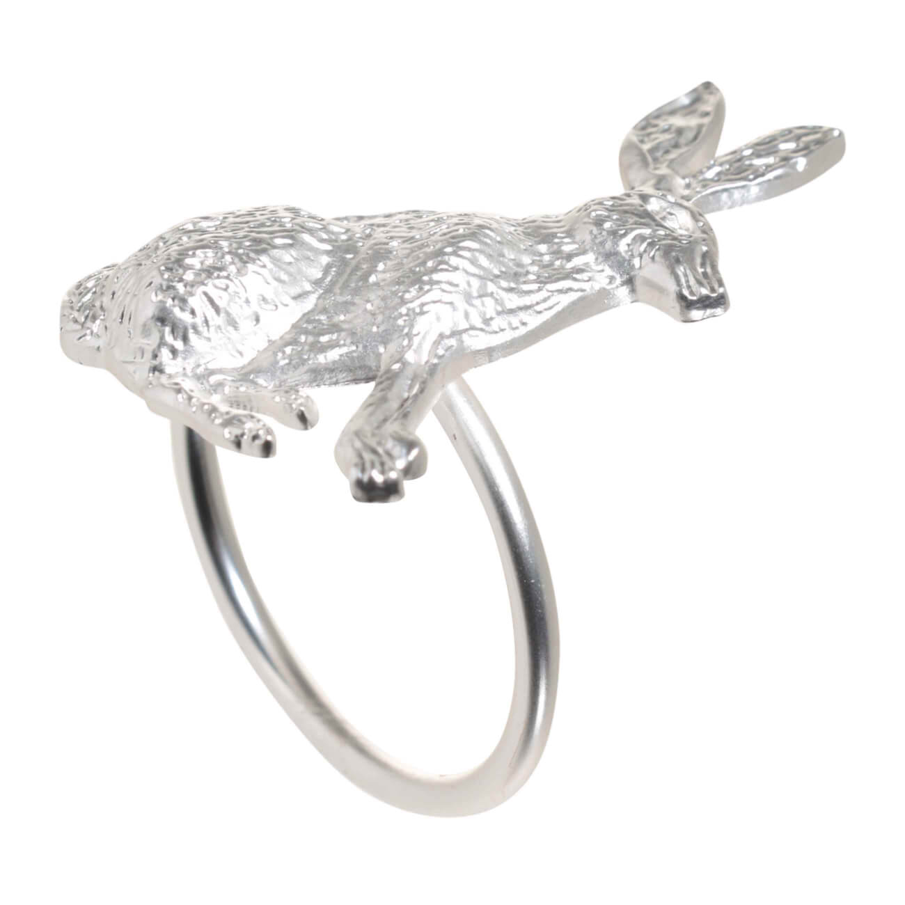 кольцо для салфеток 6 см металл серебристое ветка с листьями print Кольцо для салфеток, 5 см, металл, серебристое, Кролик, Pure Easter