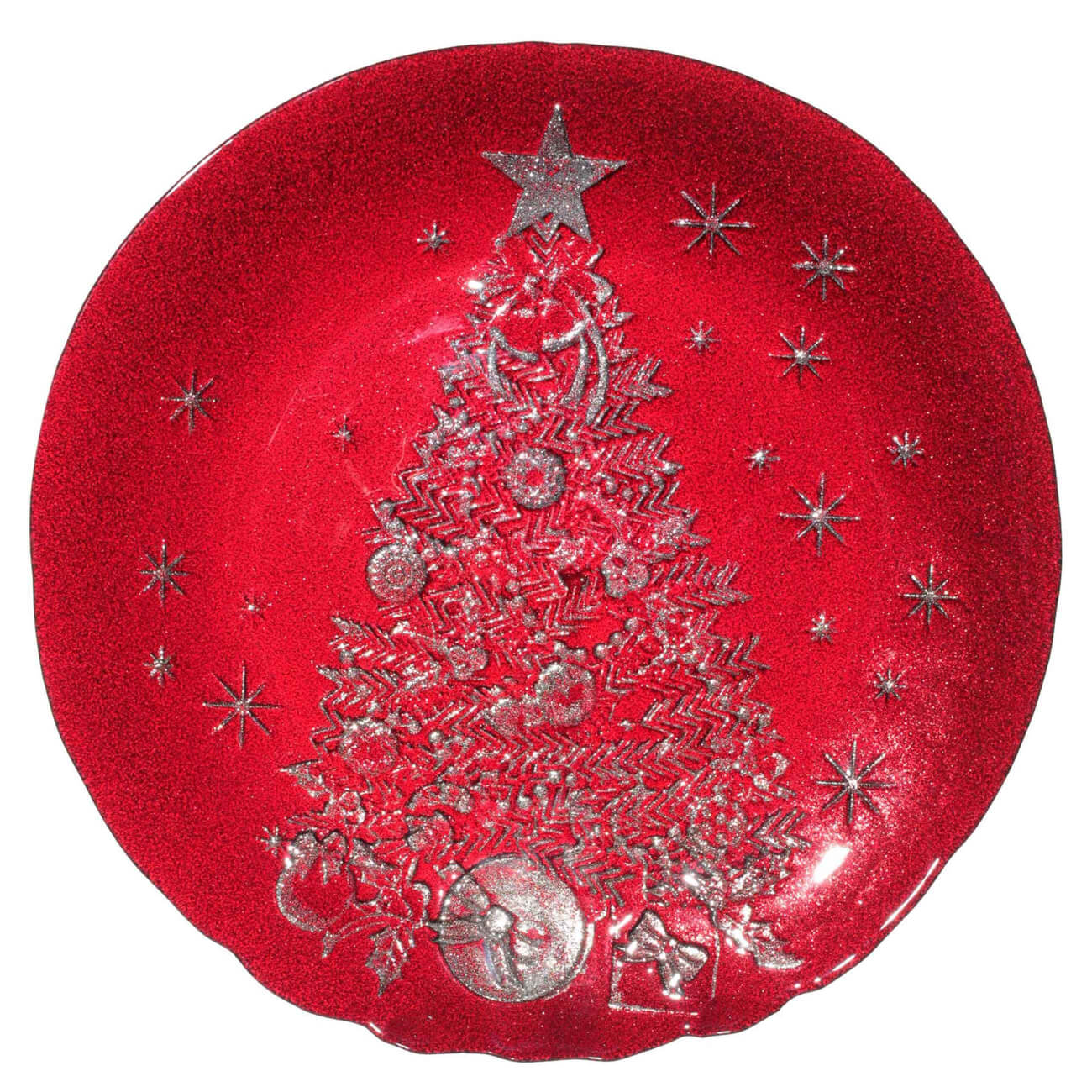 

Блюдо, 34 см, стекло, красное, Елка со звездой, Christmas classic