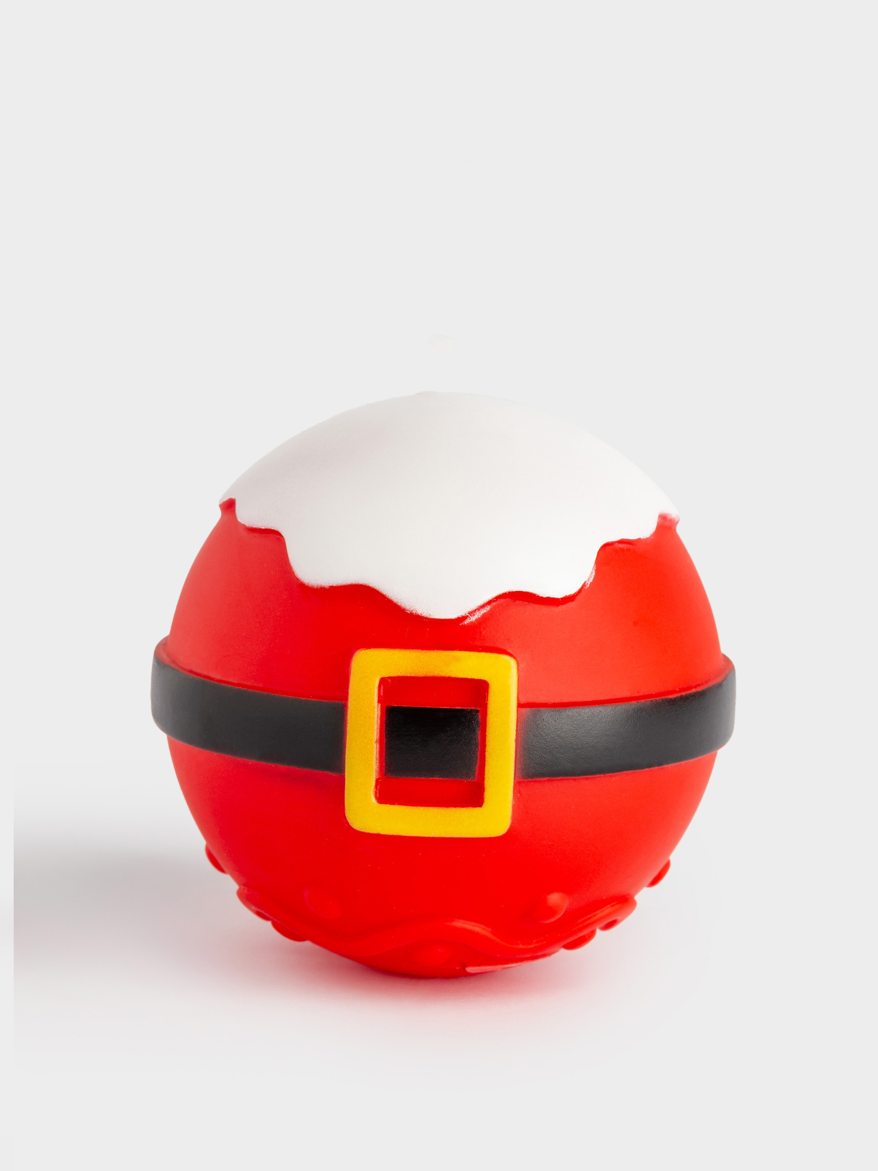 Игрушка для собак, 8 см, с пищалкой, резина, красная, Мяч Санты, Christmas pet, image-0