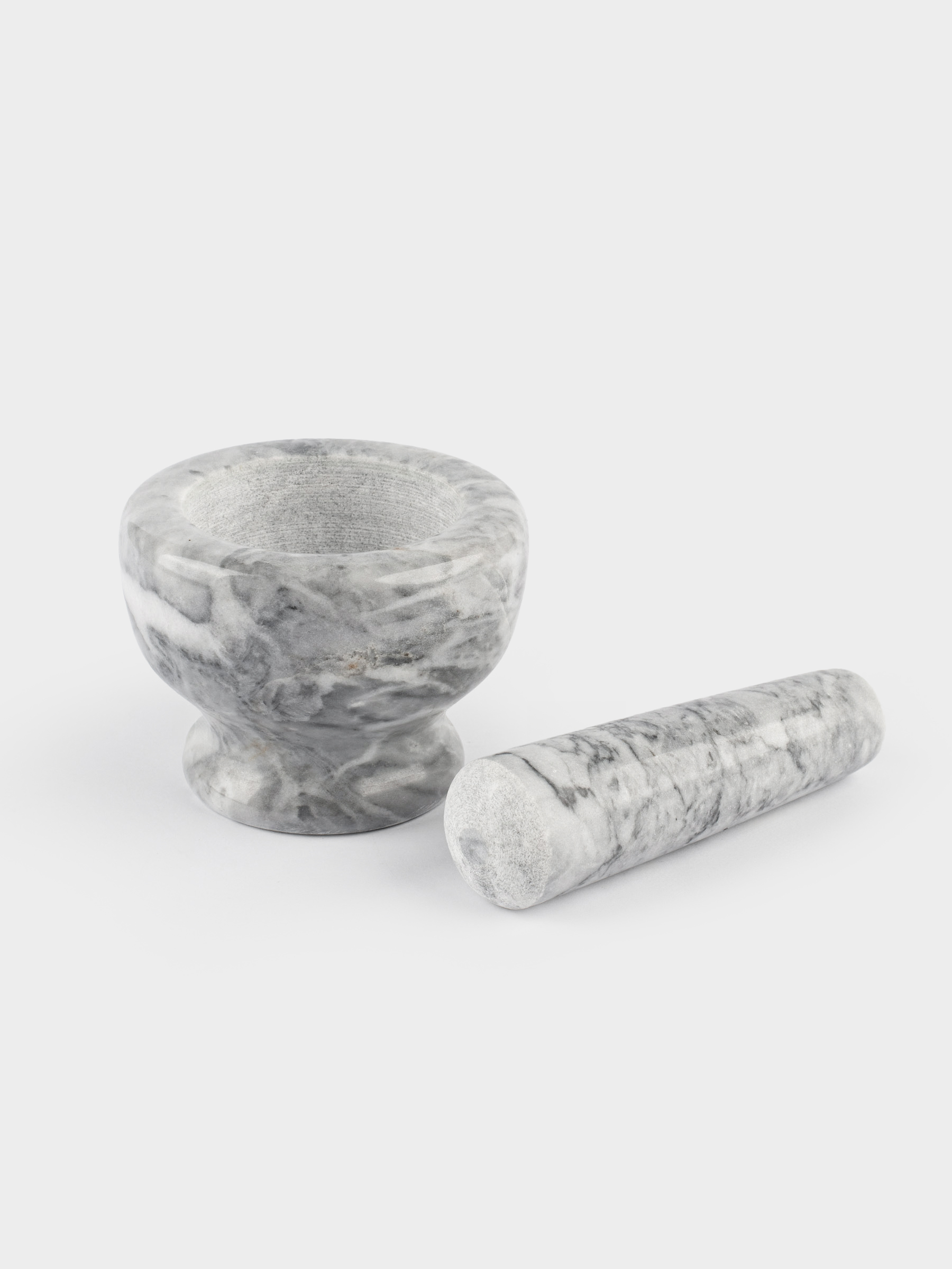 Ступка для специй, 7 см, с пестиком, мрамор, серая, Marble, image-2