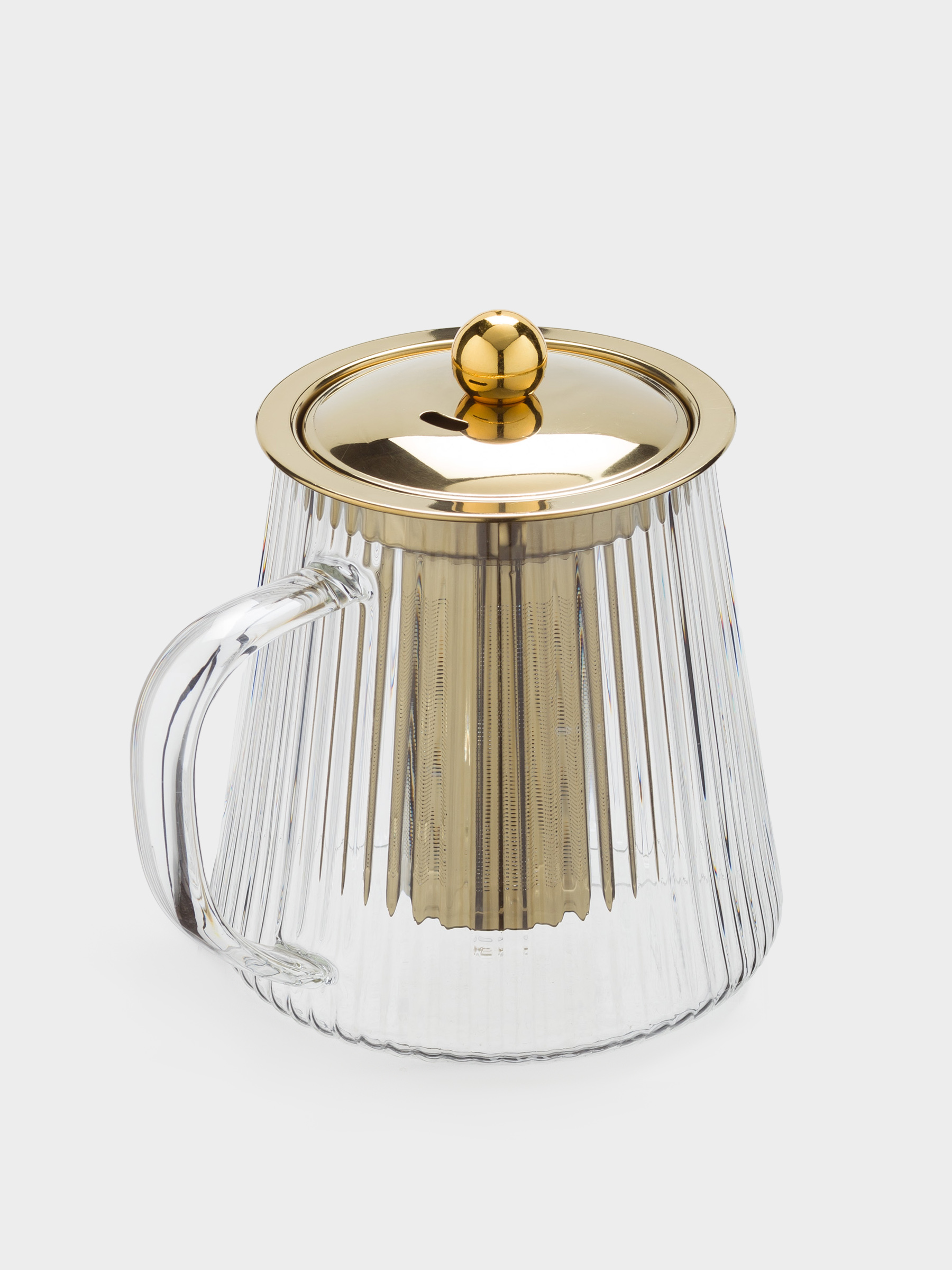 Чайник заварочный, 930 мл, стекло Б/сталь, золотистый, Ribby gold, image-1