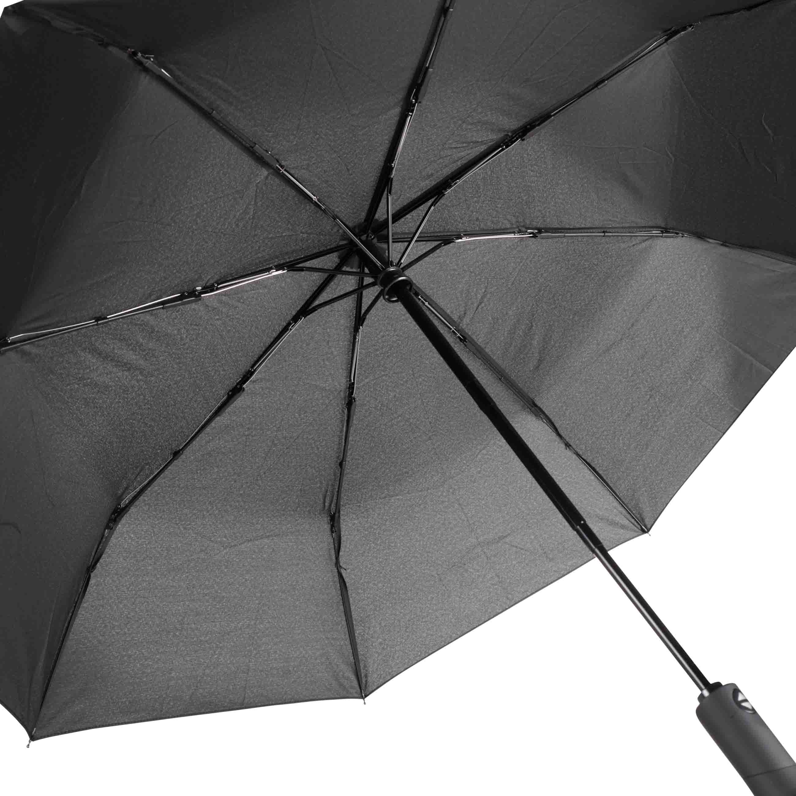 Зонт, 59 см, складной, автоматический, с фонариком, эпонж, черный, Ray light изображение № 2
