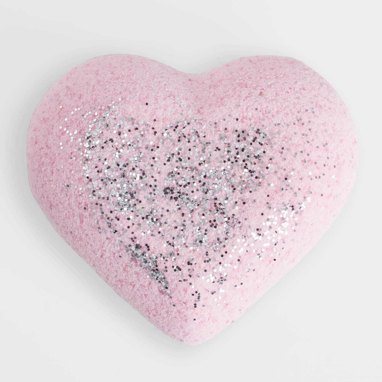 Бомбочка для ванны, 130 гр, с блестками, розовая, Ваниль, Сердце, Sparkle body изображение № 1