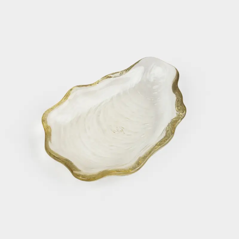Блюдо, 12х8х2 см, стекло, песочное, Shellfish color ,image-0